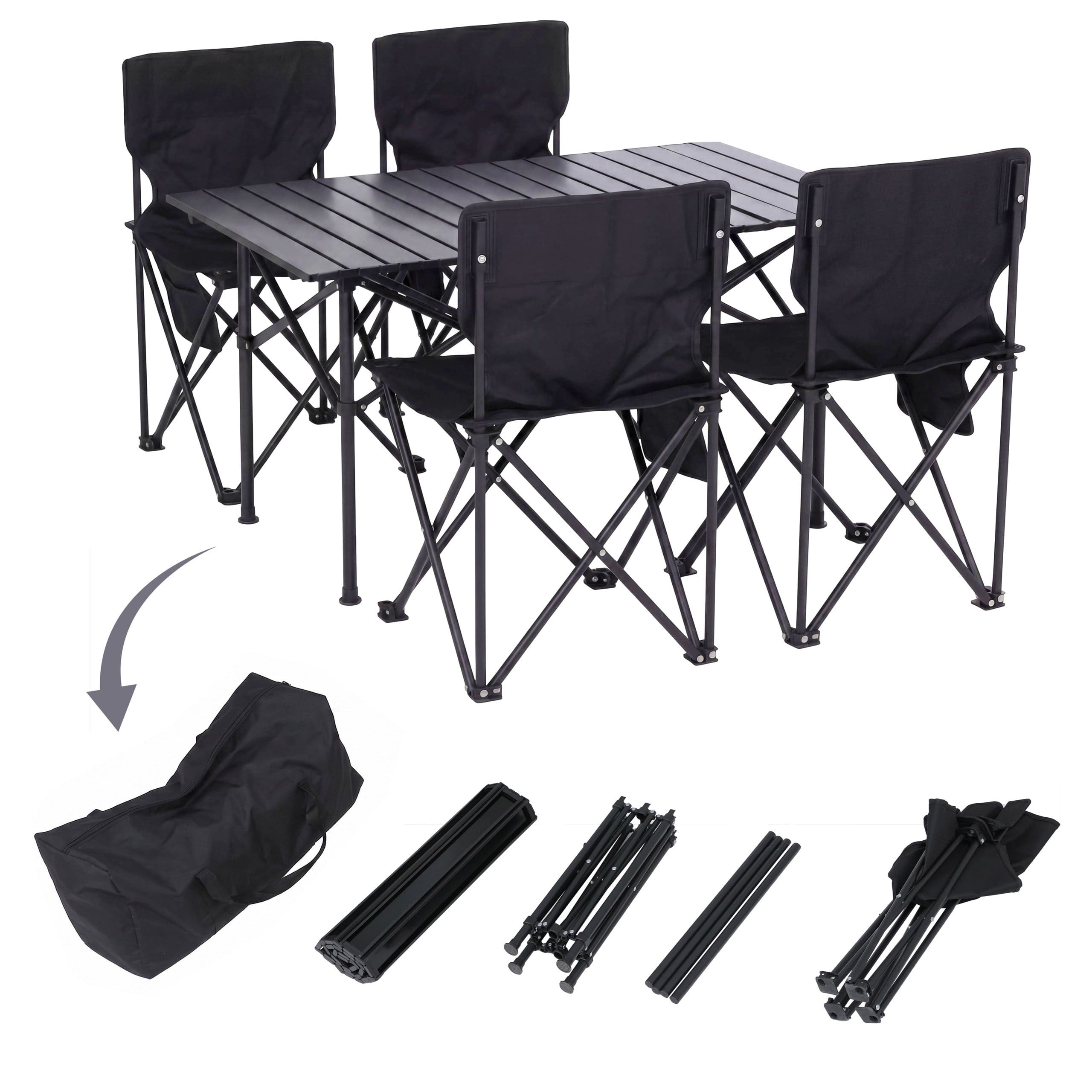 MCW Sitzgruppe MCW-Q39, (5-tlg), Integrierte Seitentasche am Stuhl