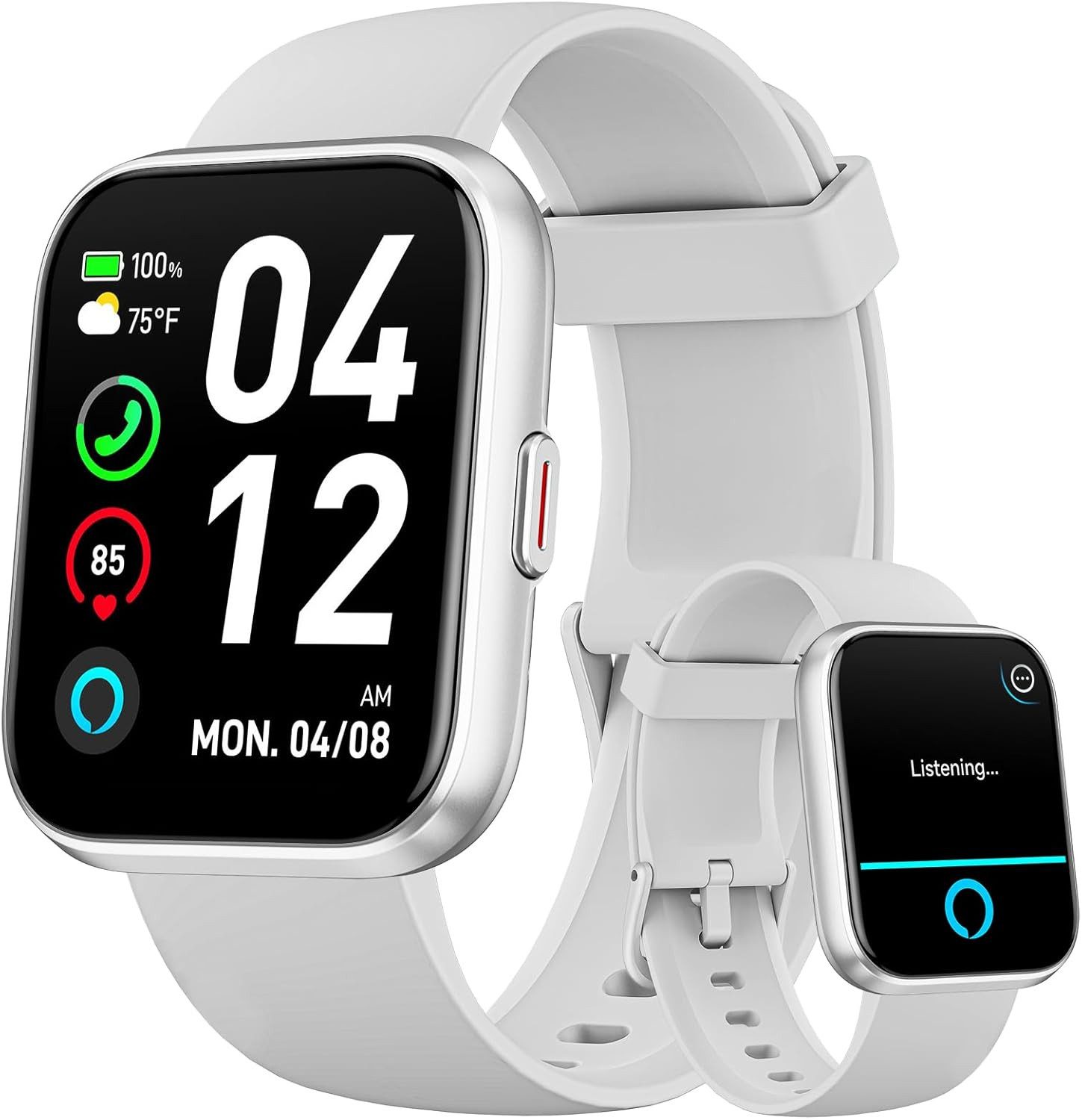 Aeac Damen"s Herren"s Bluetooth Anrufuhr mit Schlafmonitor & GPS Funktion Smartwatch (1,85 Zoll, Android/iOS), IP68 Wasserdichtes Fitness Tracking mit Herzfrequenz & SpO2 Analyse