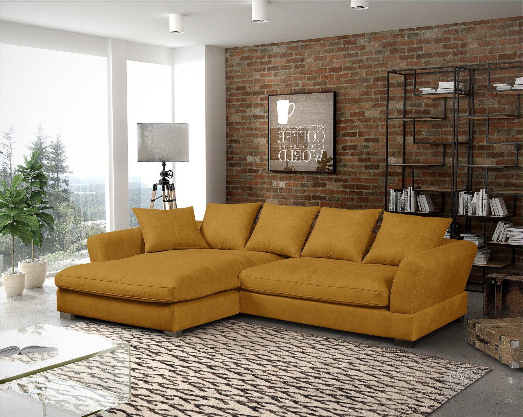 Fun Möbel Ecksofa TIZIAN in Stoff günstig online kaufen