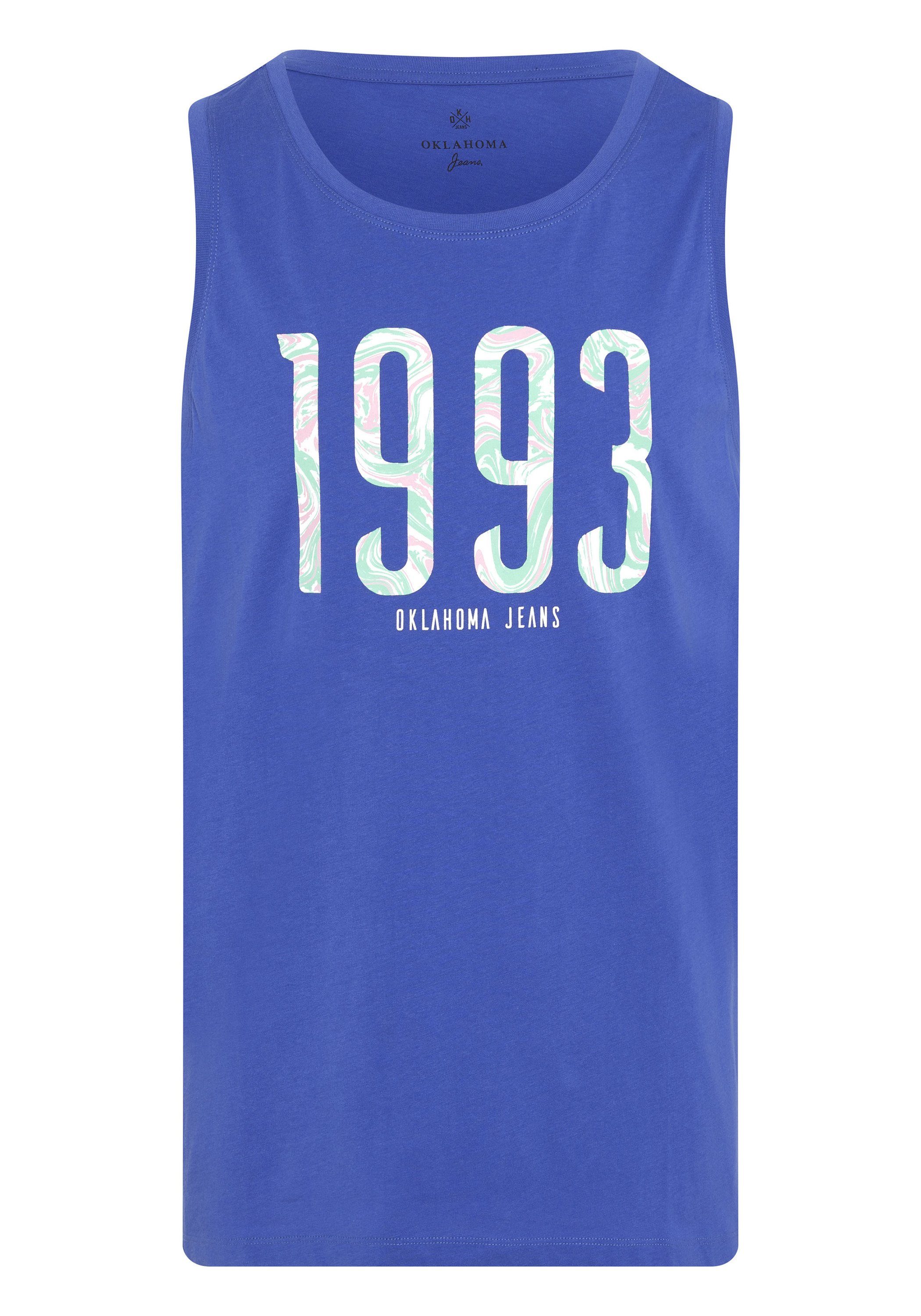 18-3949 1993-Print Jeans Oklahoma Tanktop Dazzling Blue mit