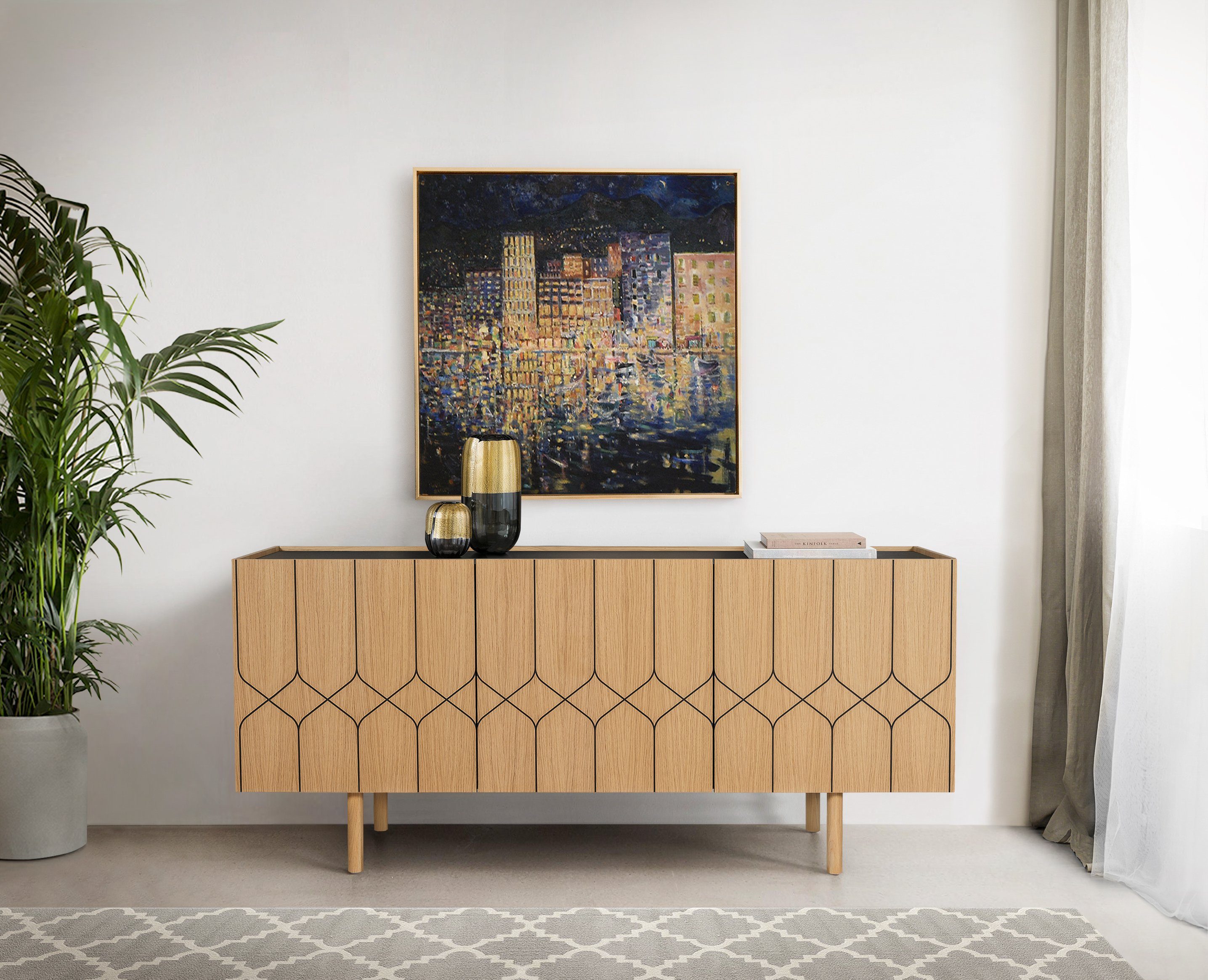 Woodman Kommode, Holzfurnier aus Eiche, Skandinavisches Design, FSC®-zertifiziert