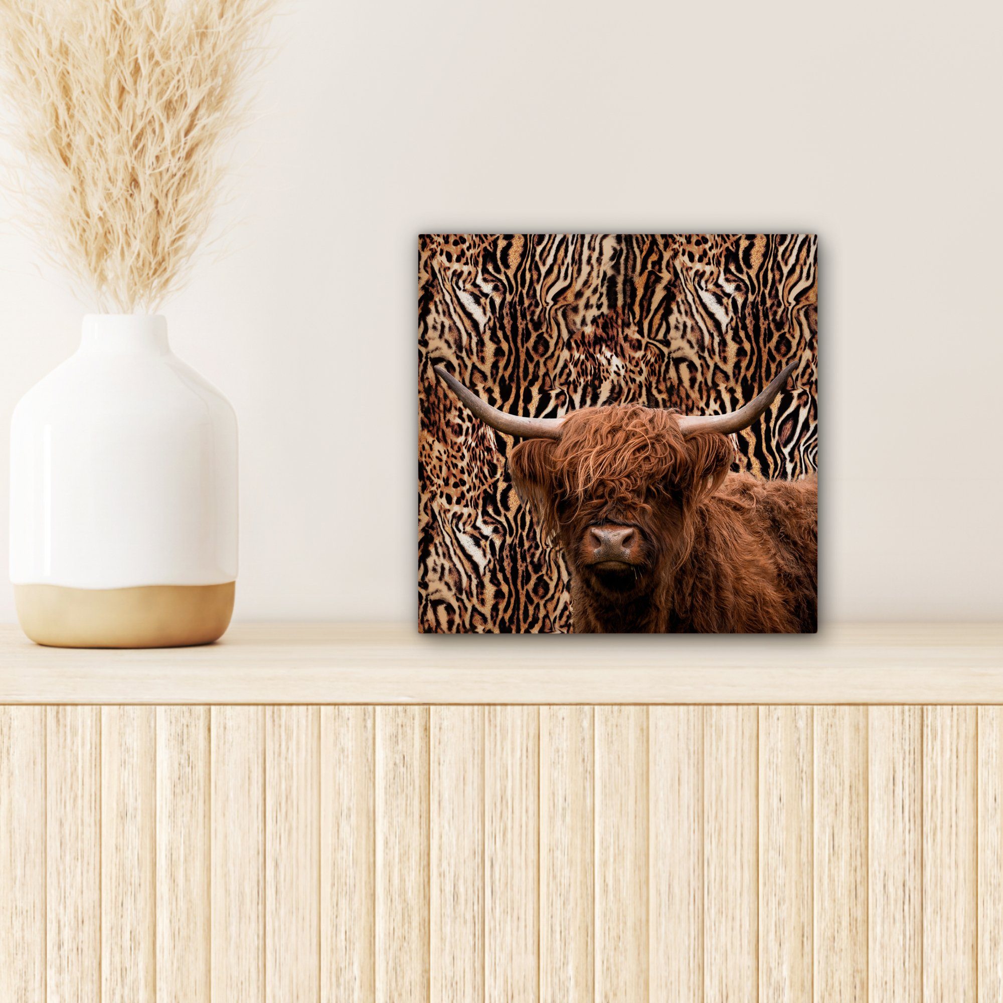 St), - Panther Druck Schlafzimmer, Highlander, - 20x20 Bilder Schottischer Wohnzimmer OneMillionCanvasses® Tiere für cm Leinwandbild Leinwand (1