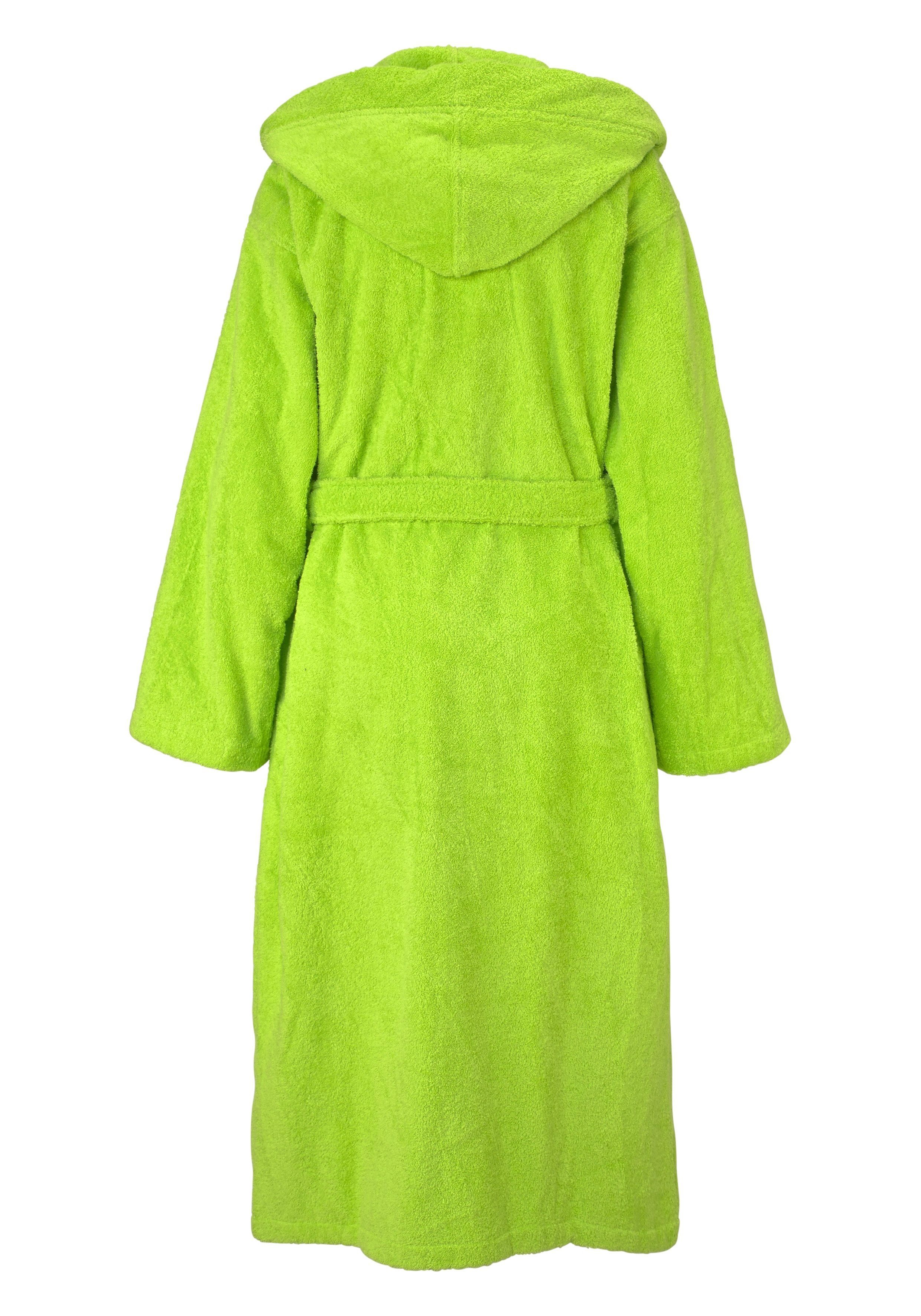 KangaROOS Unisex-Bademantel Cassidy, für Damen & Herren, Standardlänge & Überlänge, Langform, Walkfrottee, Kapuze, Gürtel, mit Taschen, Männer und Frauen, Baumwolle, Reise, Hotel, Sauna, S-3XL