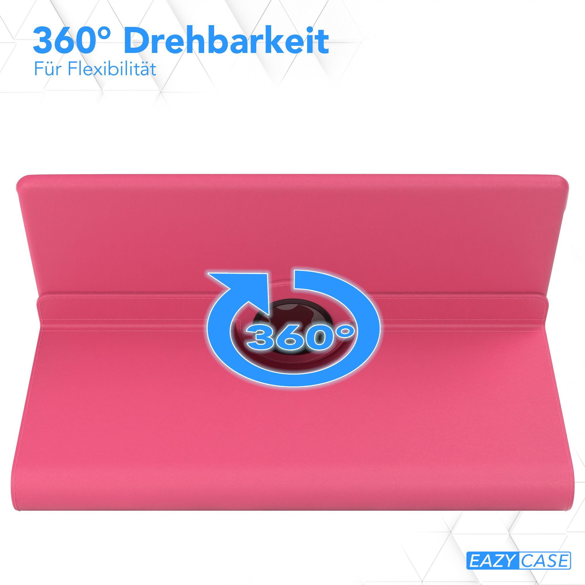 EAZY CASE Tablet-Hülle Rotation Case für Apple iPad Pro 2. Gen. (2017) 12,9 Zoll, Klapphülle zum Aufstellen Rundum Hülle Book Tablet Slim Klappcase Pink