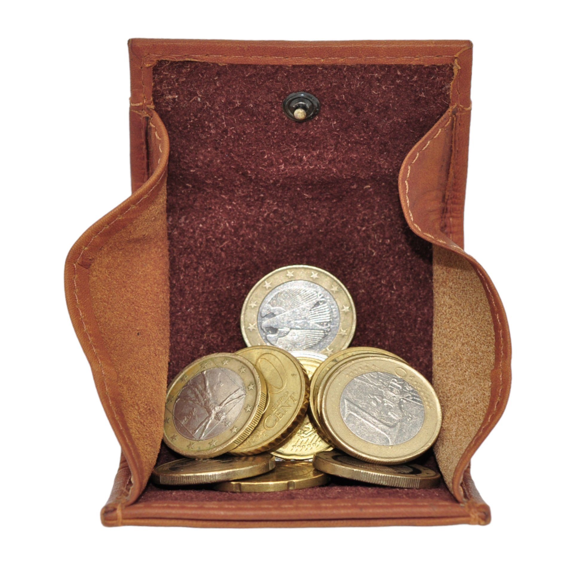 Leder Braun Schlanke Geldbörse, Slim Münzbörse Benthill Münzen Minibörse Geldbörse Mini Münzfach Wallet