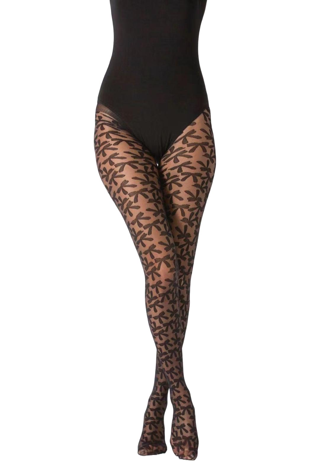 cofi1453 Strumpfhose Damen Strumpfhose mit Muster Nero Frauen Hose Socken 40 DEN schwarz