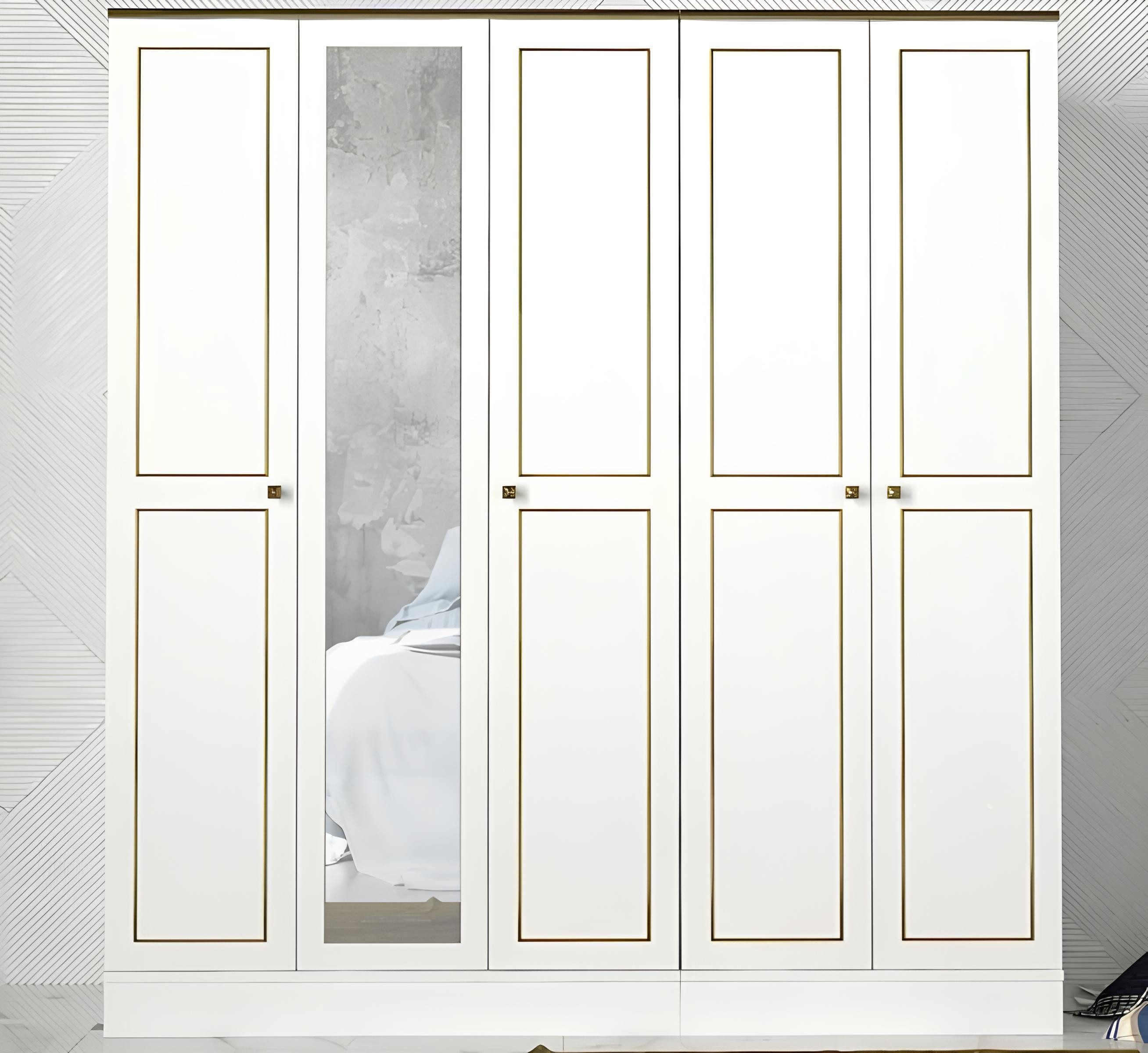 JVmoebel Kleiderschrank Moderner Kleiderschrank aus weißem Holz mit elegantem Design (Kleiderschrank) Made in Europa
