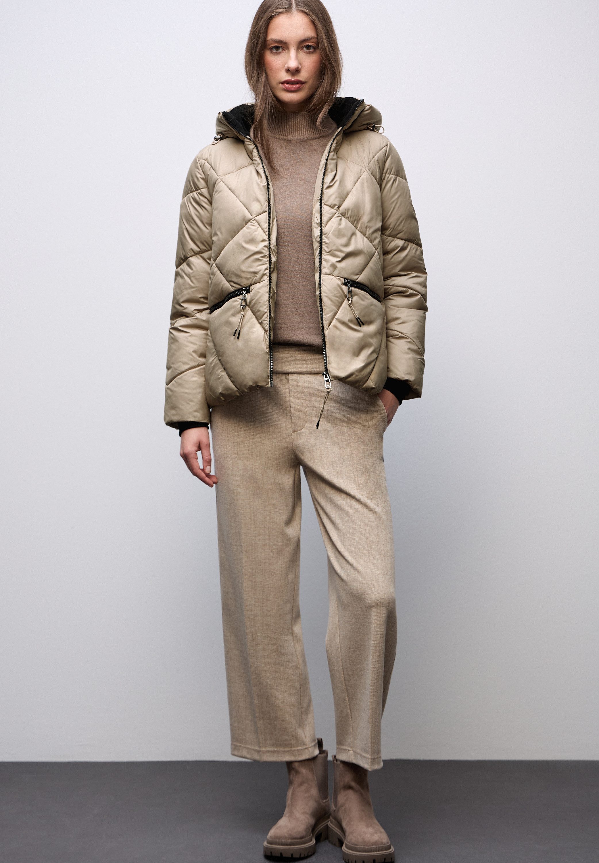 STREET ONE Steppjacke mit Kapuze mit Tunnelzugband