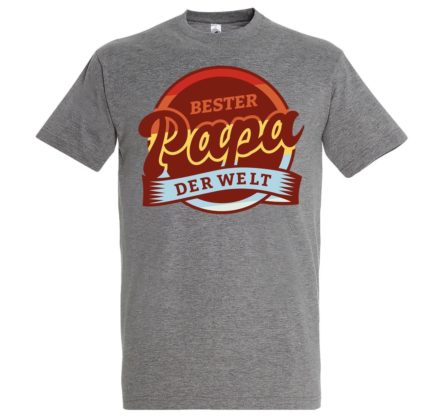 Herren Youth Der T-Shirt Bester Designz Welt Papa mit Trendigem Grau Frontdruck T-Shirt