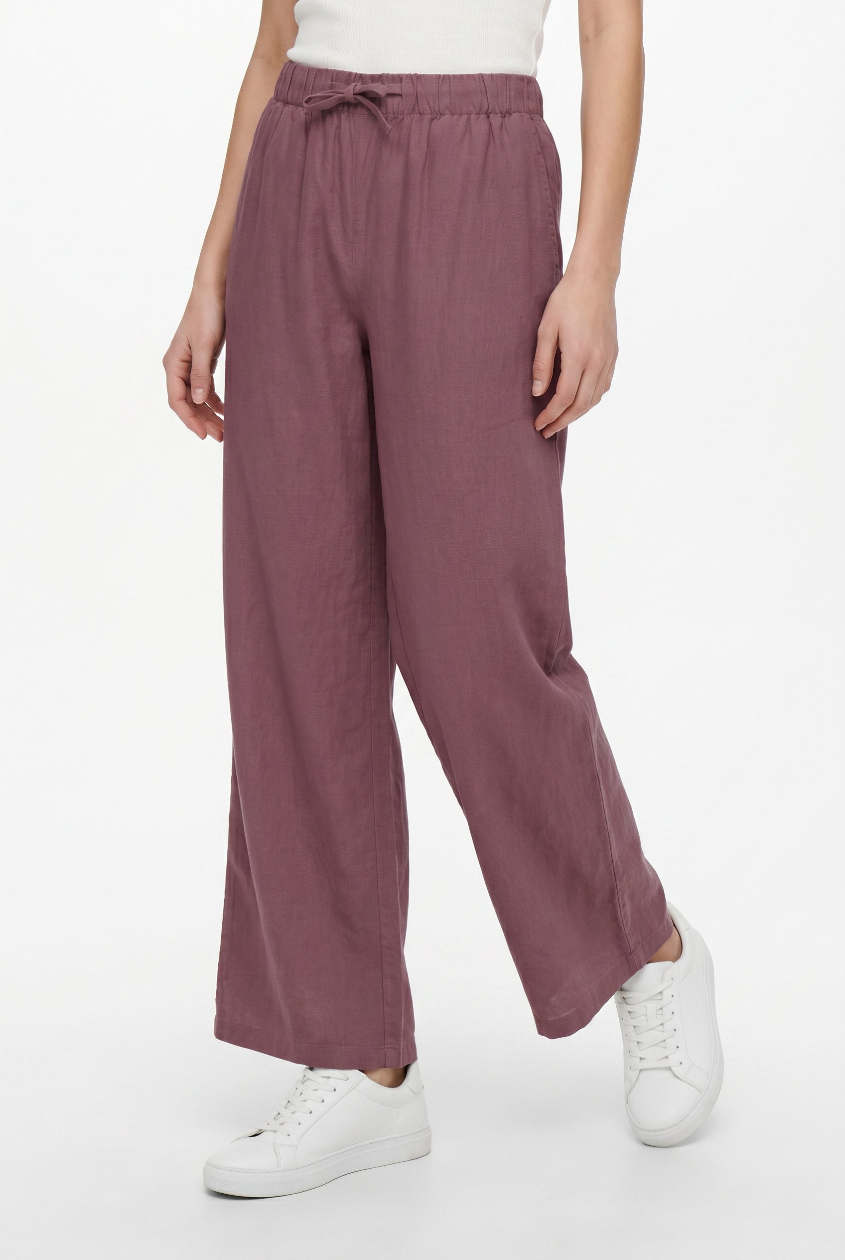 ONLY Culotte ONLGOA MW LIN BL PULL-UP CULOTTE CC PNT mit Leinen