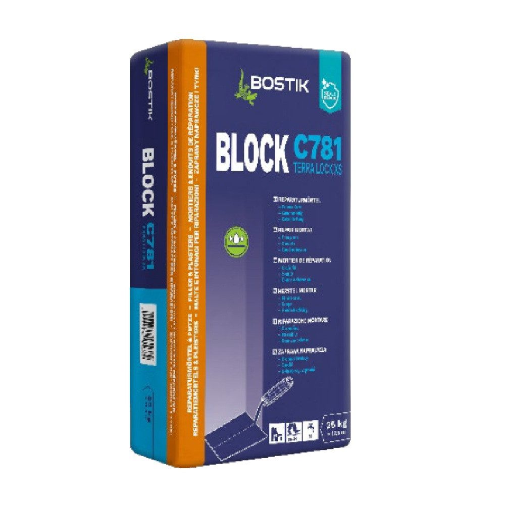 BOSTIK Mörtel Bostik Block C781 Terra Lock XS 25kg Sack Sperrmörtel Reparaturmörtel, Größtkorn bis 1mm