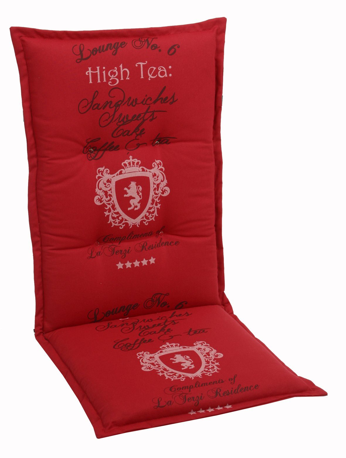 GO-DE Hochlehnerauflage 1948 rot Gartenstuhl Auflagen Kissen Polster Einlage Made in Germany, für Hochlehner-Stühle