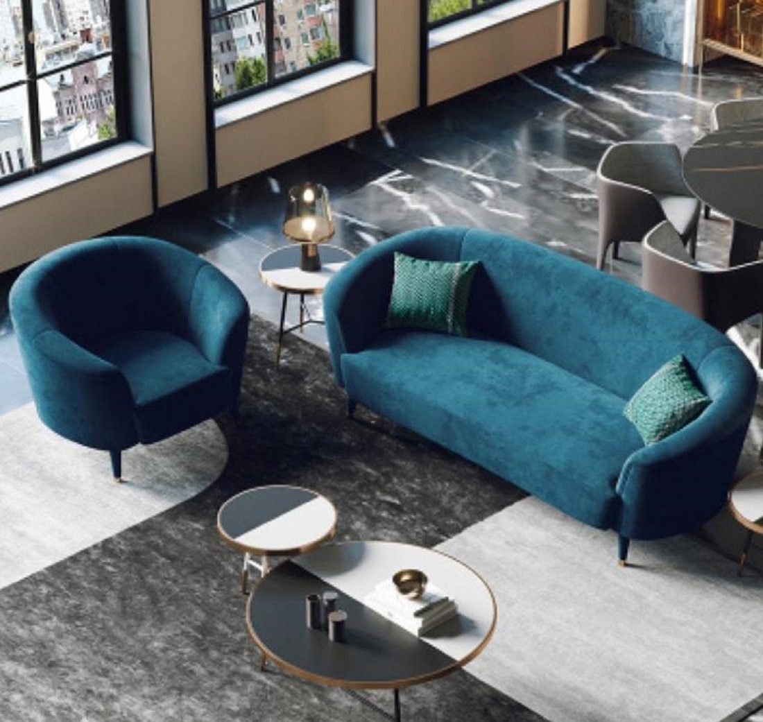 JVmoebel Sofa Samt 3 Sitzer Sofa Made Wohnlandschaft Stoff in Relax Europe Design, Sitz
