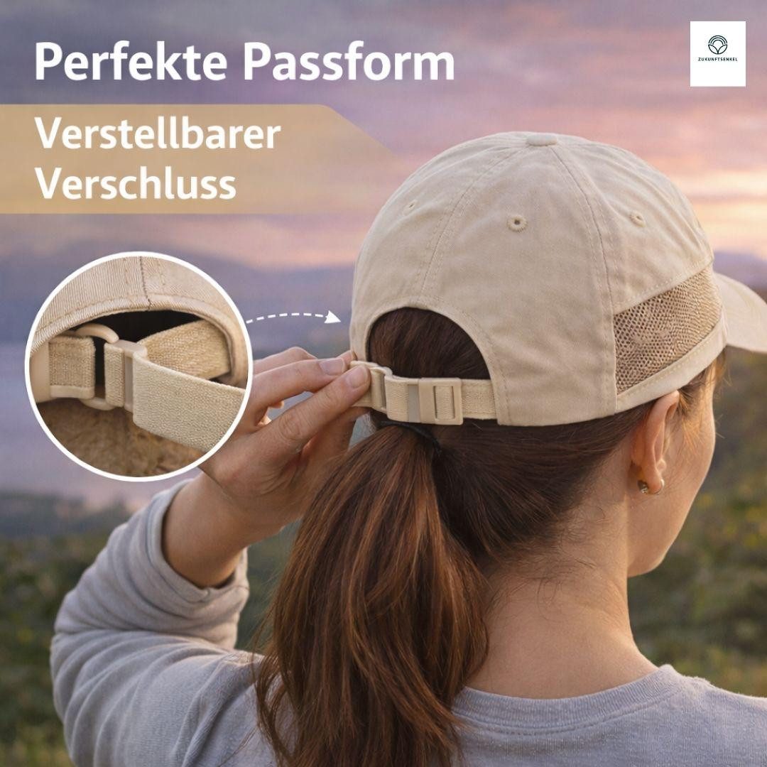 ZUKUNFTSENKEL Baseball Cap Outdoor Kappe Unisex Leicht & Atmungsaktiv mit Netz-Einsätzen (Sommer Basecap Herren & Damen) Laufkappe Sportkappe Schirmmütze – Bild 5 von 5