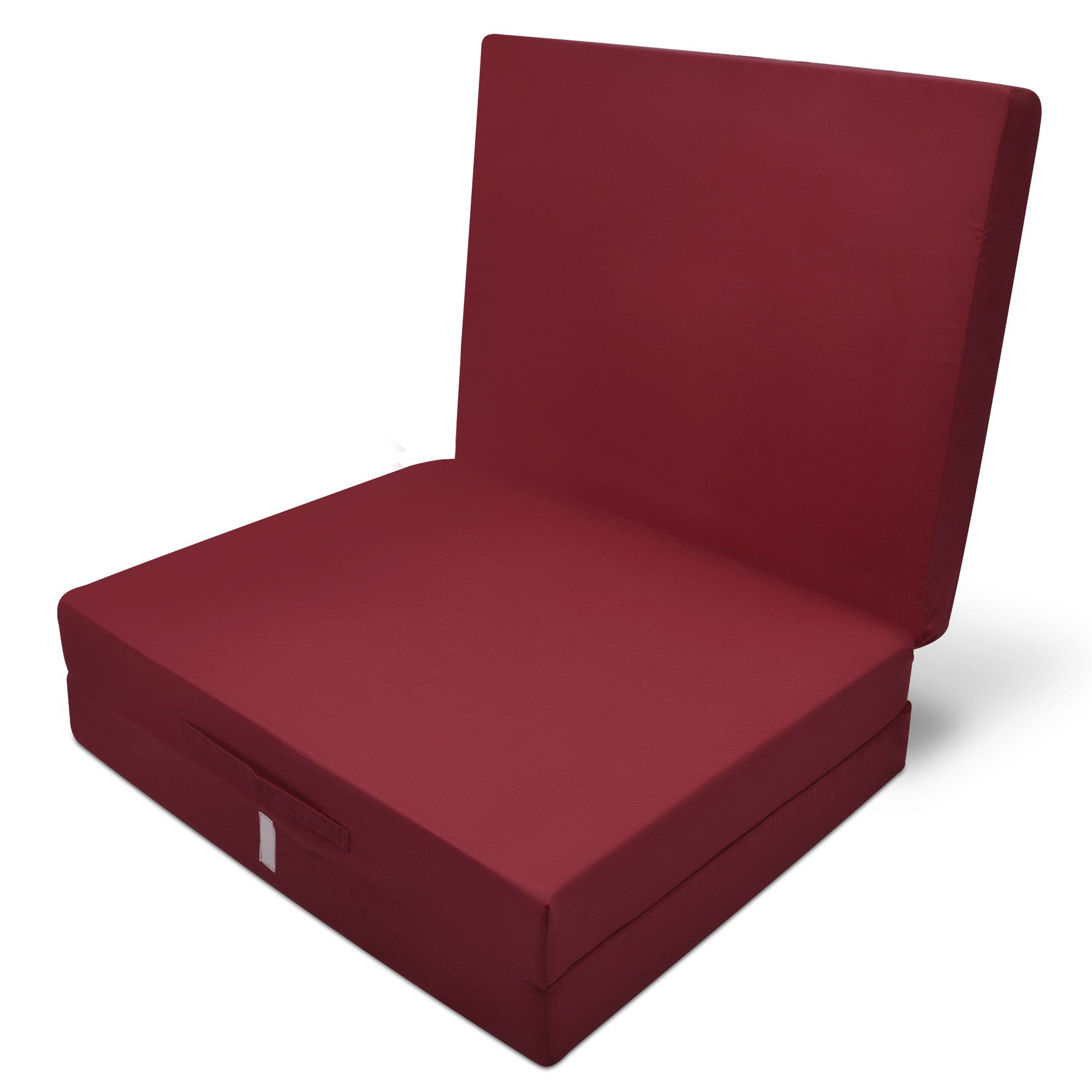 Klappmatratze Klappmatratze Gästebett Faltmatratze Campix, 60x190cm, Dunkelrot, Beautissu, 7 cm hoch, Klappmatratze Gästebett klappbar 60x190 cm Faltmatratze Gästematratze