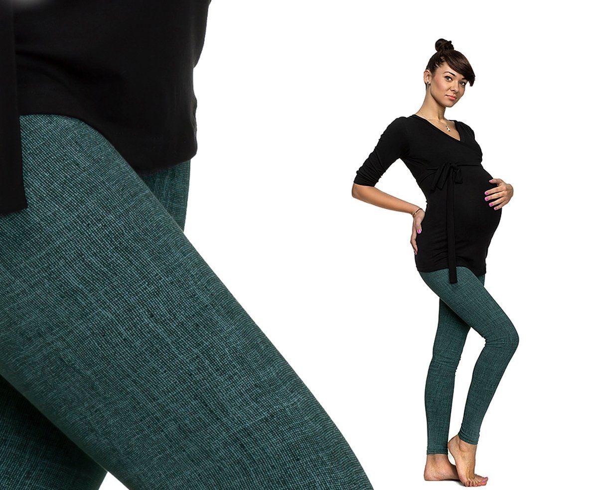 Umstandsleggings Umstand Hose Muster Leggings Umstandsleggings lang gekämmte Baumwolle