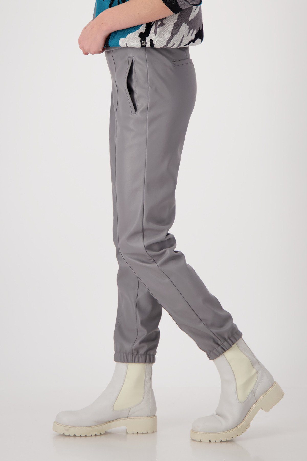 Monari Stoffhose Lederimitat Hose mit Teilungsnaht
