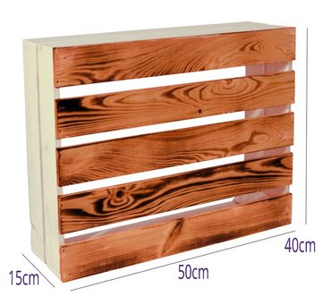 CHICCIE Holzkiste Regale Weiß Geflammt 50x40x15cm - Kiste Box (1 St)