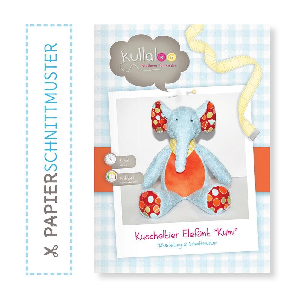 kullaloo Bücher-Adventskalender - Papierschnittmuster & Nähanleitung Kuscheltier Elefant KUMI