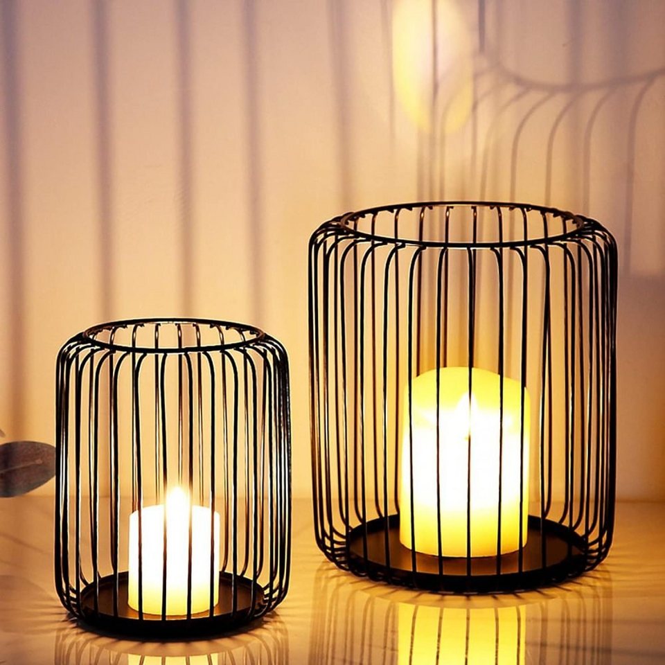 Juoungle Kerzenständer 2 Stück Kerzenständer, Vintage Windlicht Kerzenhalter