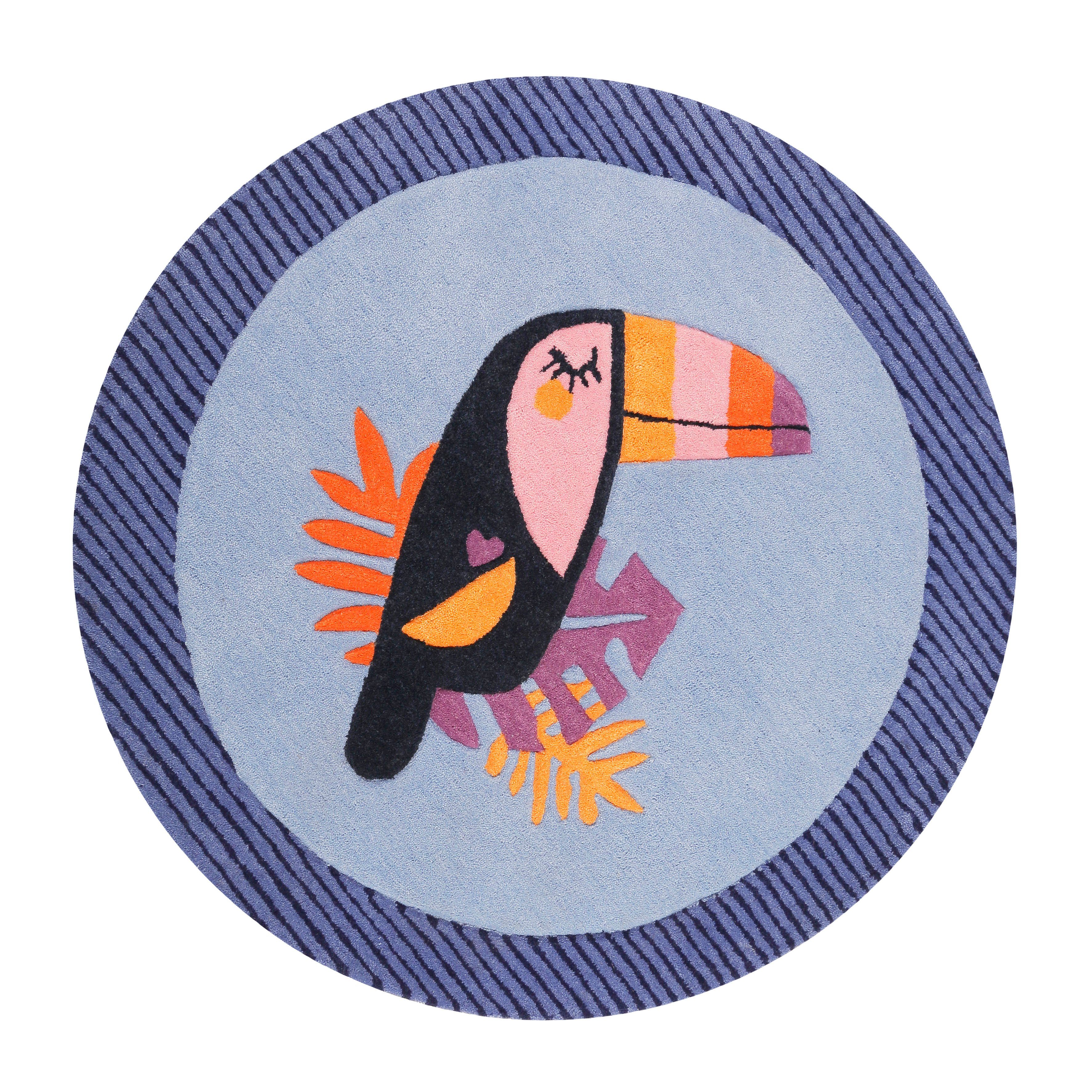 Esprit Kinderteppich E-Toucan ESP-4373, rund, Höhe: 9 mm, besonders weich, Motiv Toucan