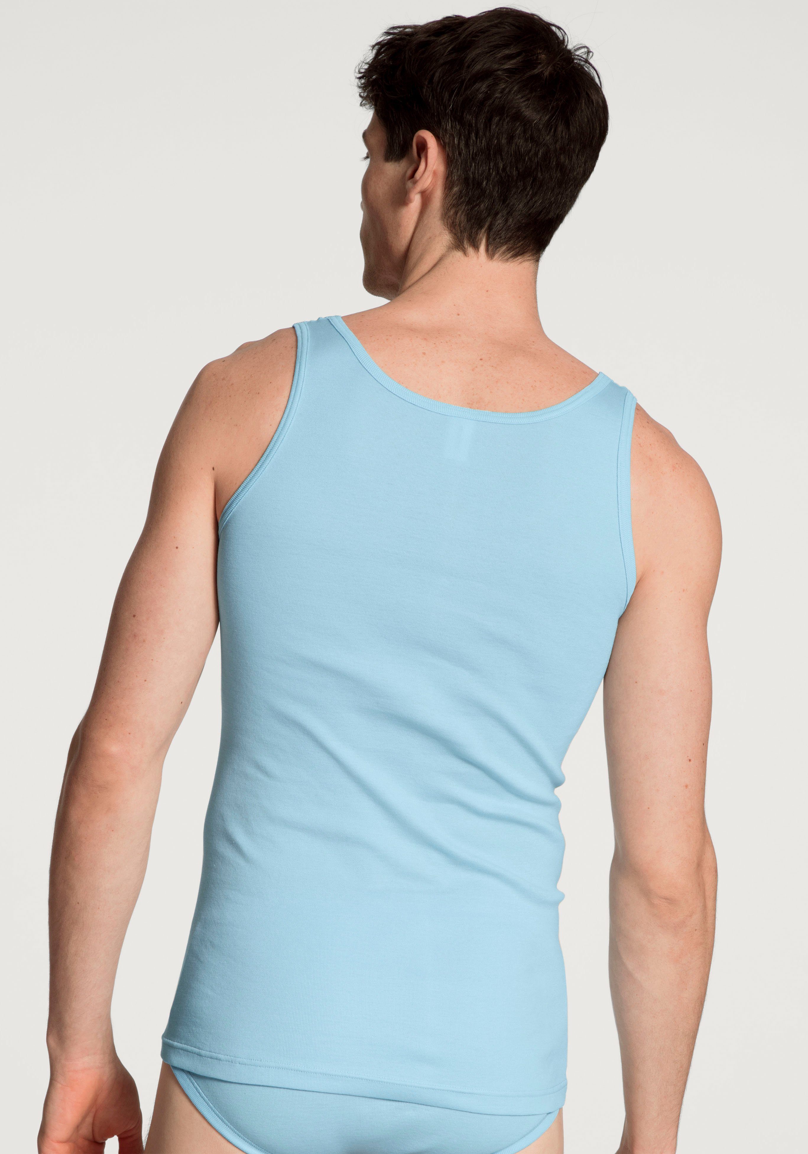 klassischer in Form Athletic-Shirt CALIDA Cotton Twisted eisblau Unterhemd