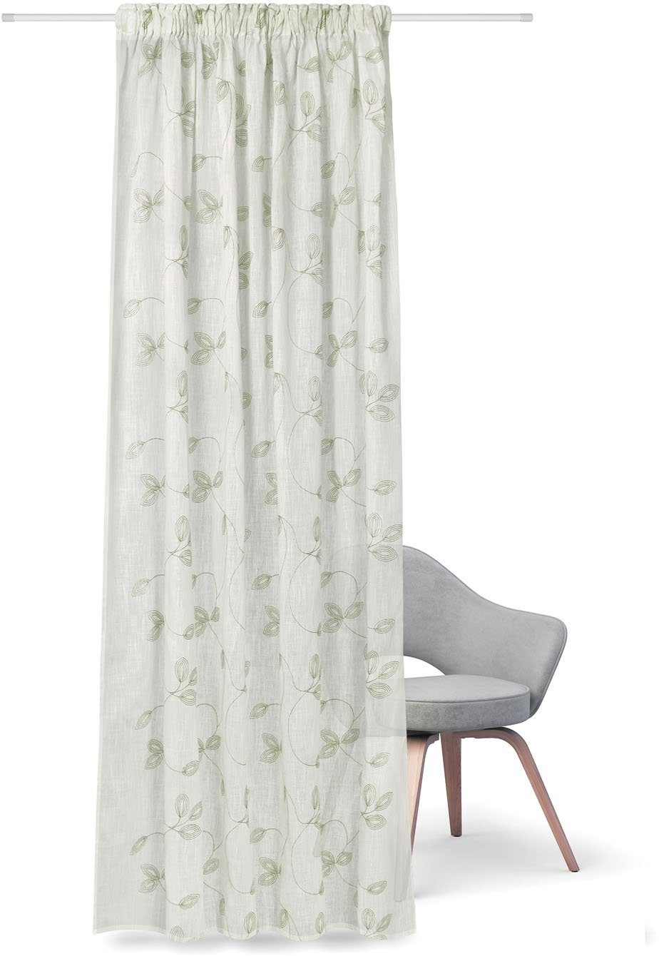 Feel of Nature Gardine Heidi (1 St), Kräuselband, halbtransparent, HxB: 245x140