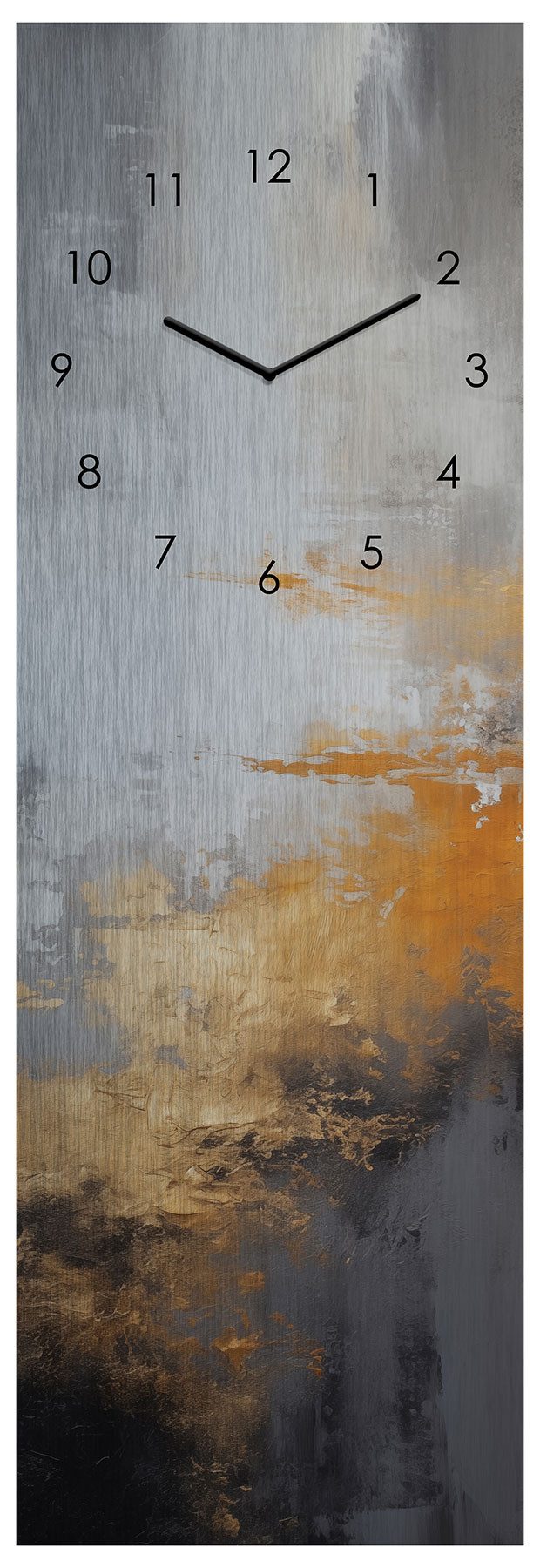 Levandeo® Wanduhr (Wanduhr Metall 20x60cm Schwarz Gold Abstraktes Design Me günstig online kaufen