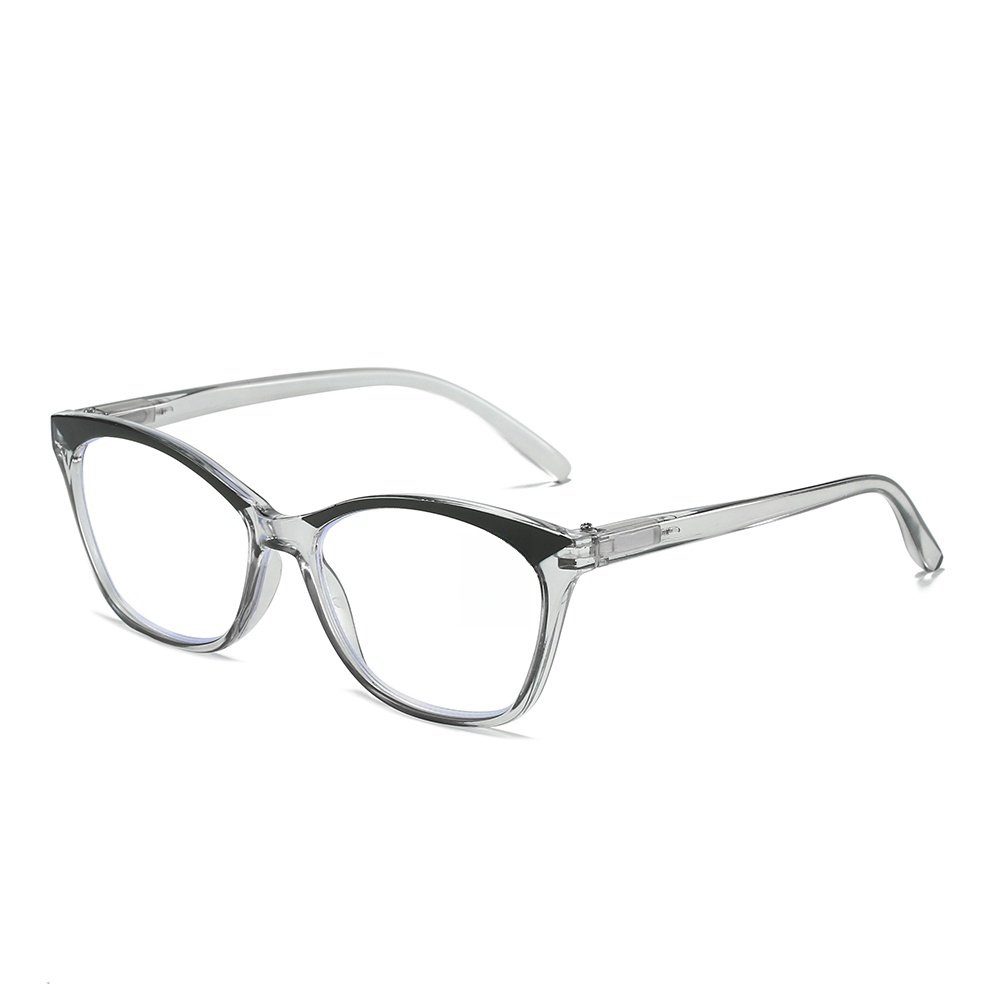 PACIEA Lesebrille Modische cat eye Lesebrille, blauer Lichtfilter, blendfreie Lesehilfe grau