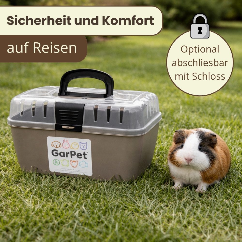 GarPet Tiertransportbox Kleintier Transportbox Hamster Transportbox Meerschweinchen Reisekäfig