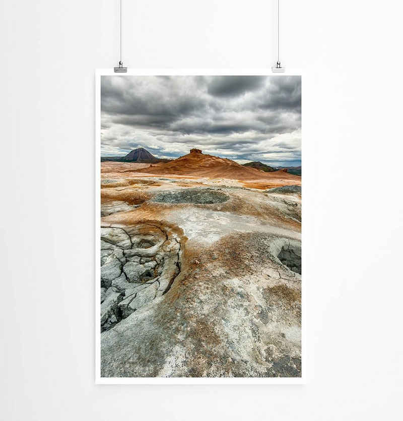 Sinus Art Poster Landschaftsfotografie 60x90cm Poster Geothermische Ebene Island