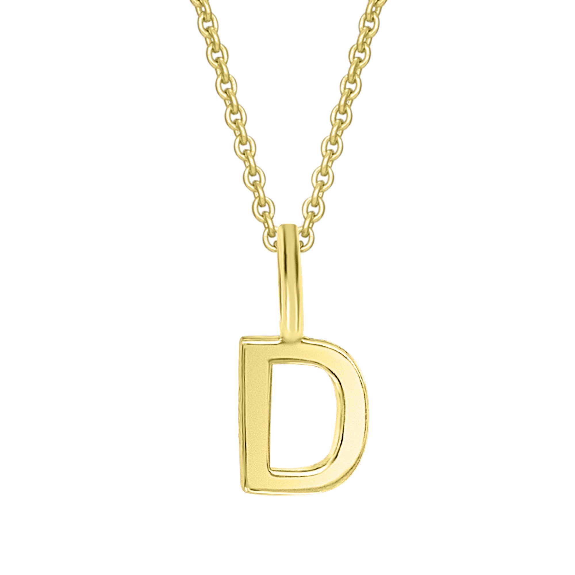 Kettenanhänger Buchstabe D Buchstaben Anhänger aus 333 Gelbgold