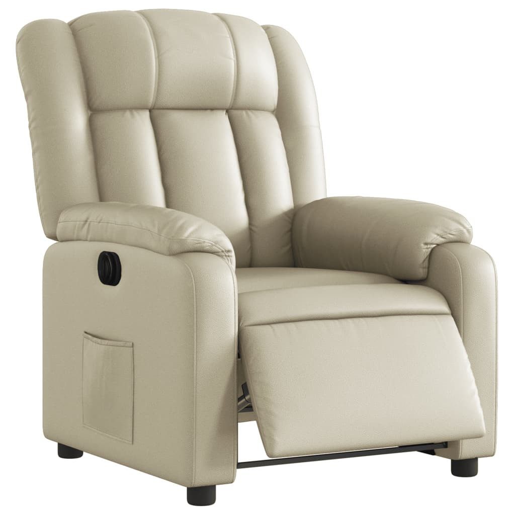 vidaXL Sessel Relaxsessel Elektrisch Creme Kunstleder günstig online kaufen