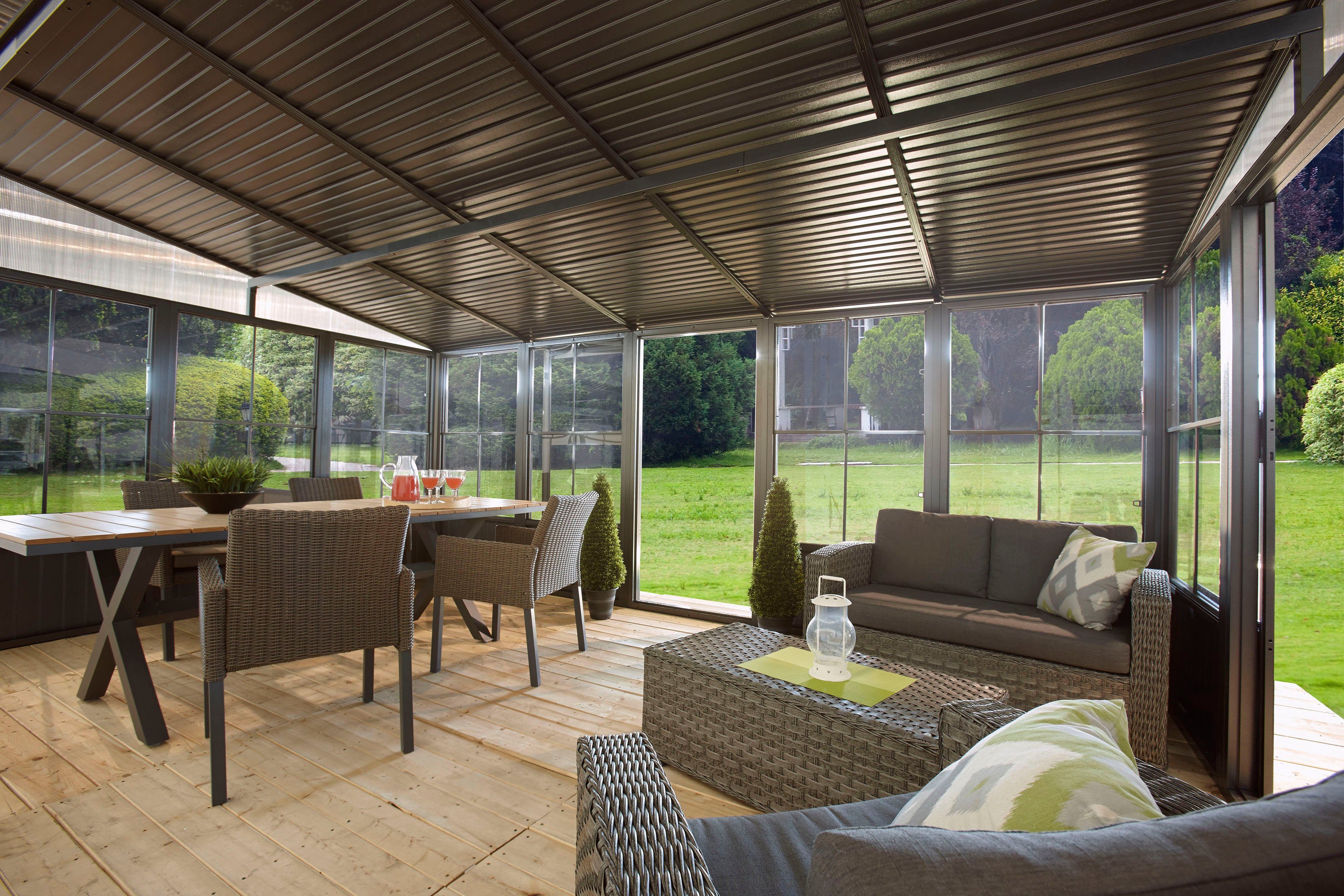 Sojag Terrassendach Mural 10x16, BxT: 502x309 cm, Schneelast bis 150 kg/m²