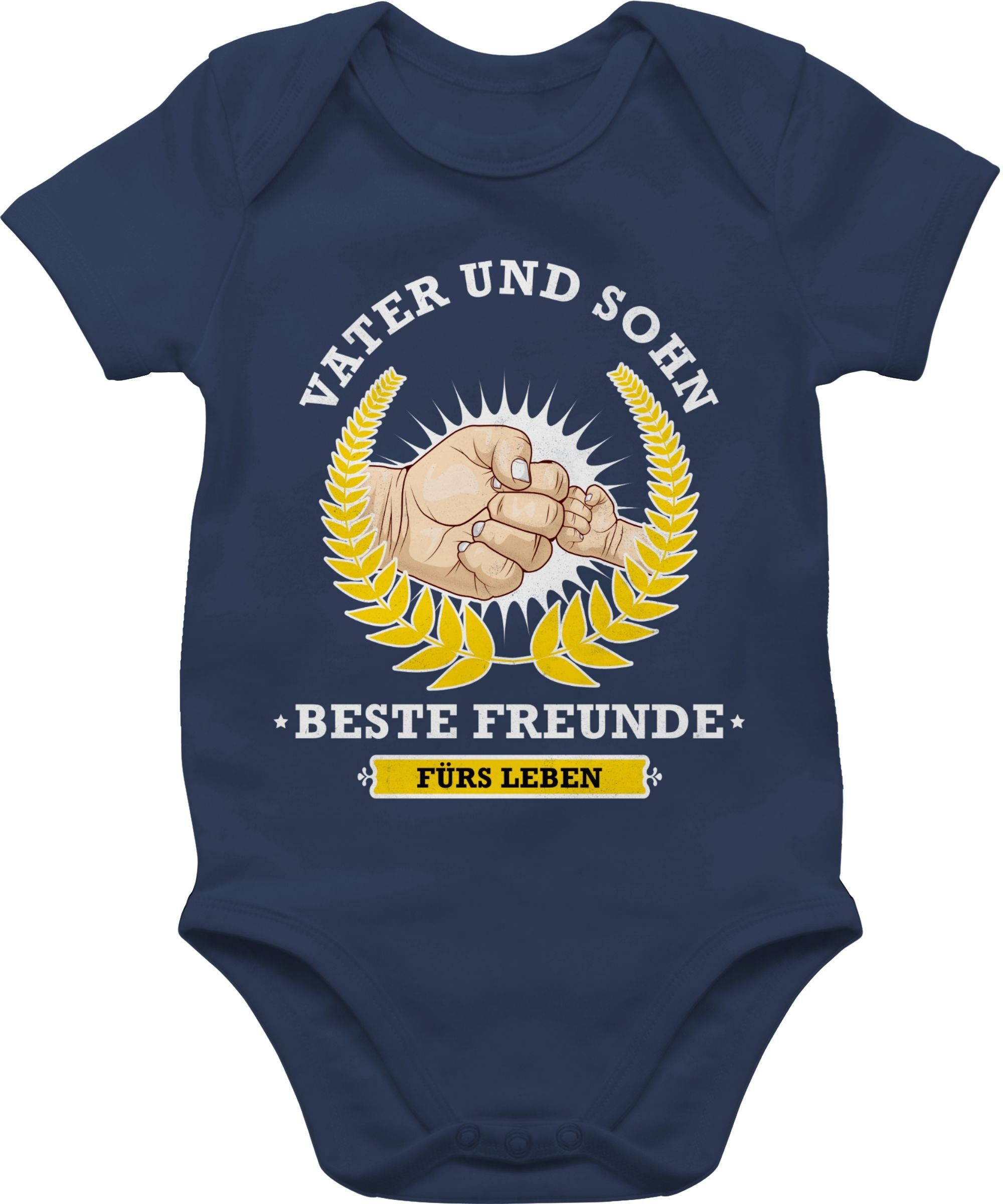 Baby Navy 2 Shirtbody Geschenk Leben Vater beste Sohn Freunde - Shirtracer Blau Vatertag fürs und