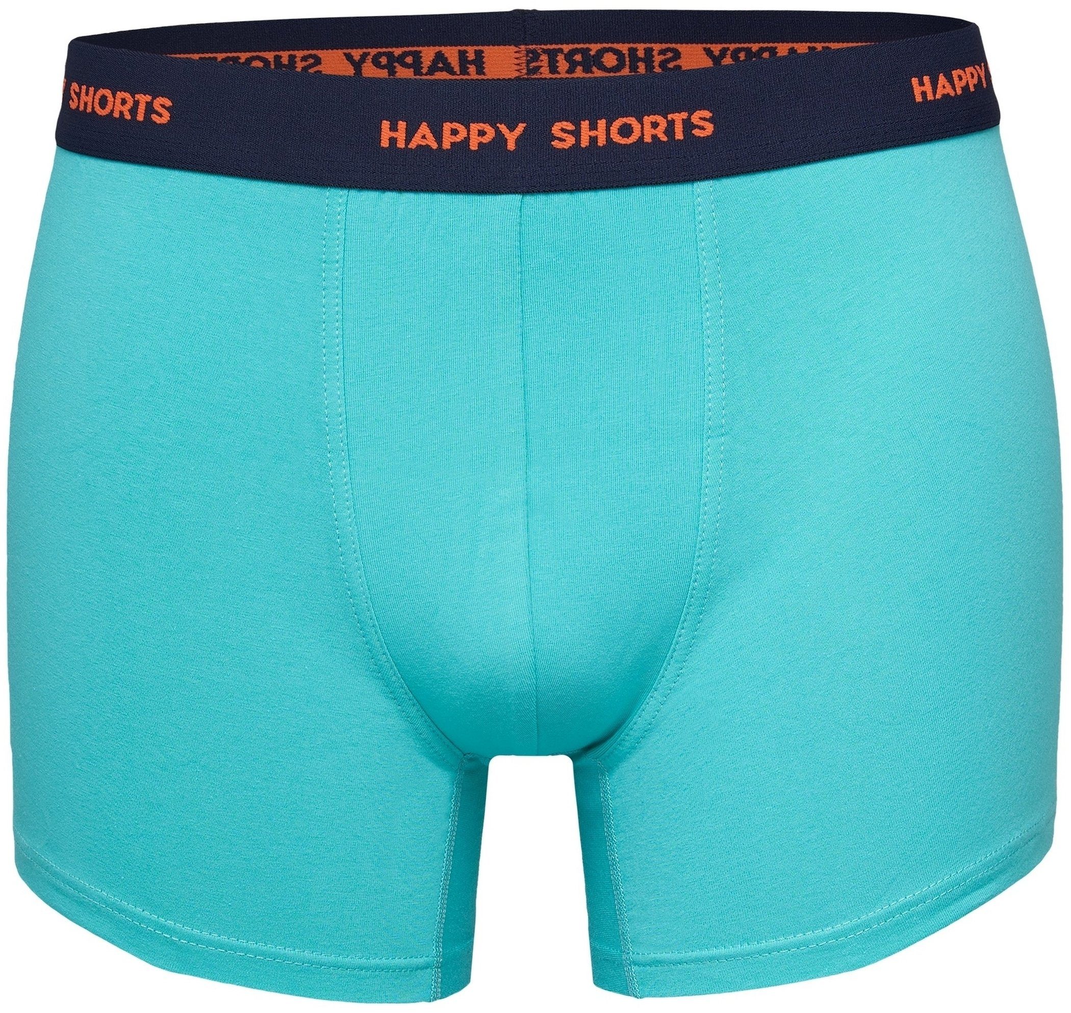 HAPPY SHORTS Trunk 2 Happy Boxer Herren Shorts (1-St) Pant Trunk Jersey Türkis Grau 2 Uni Boxershorts