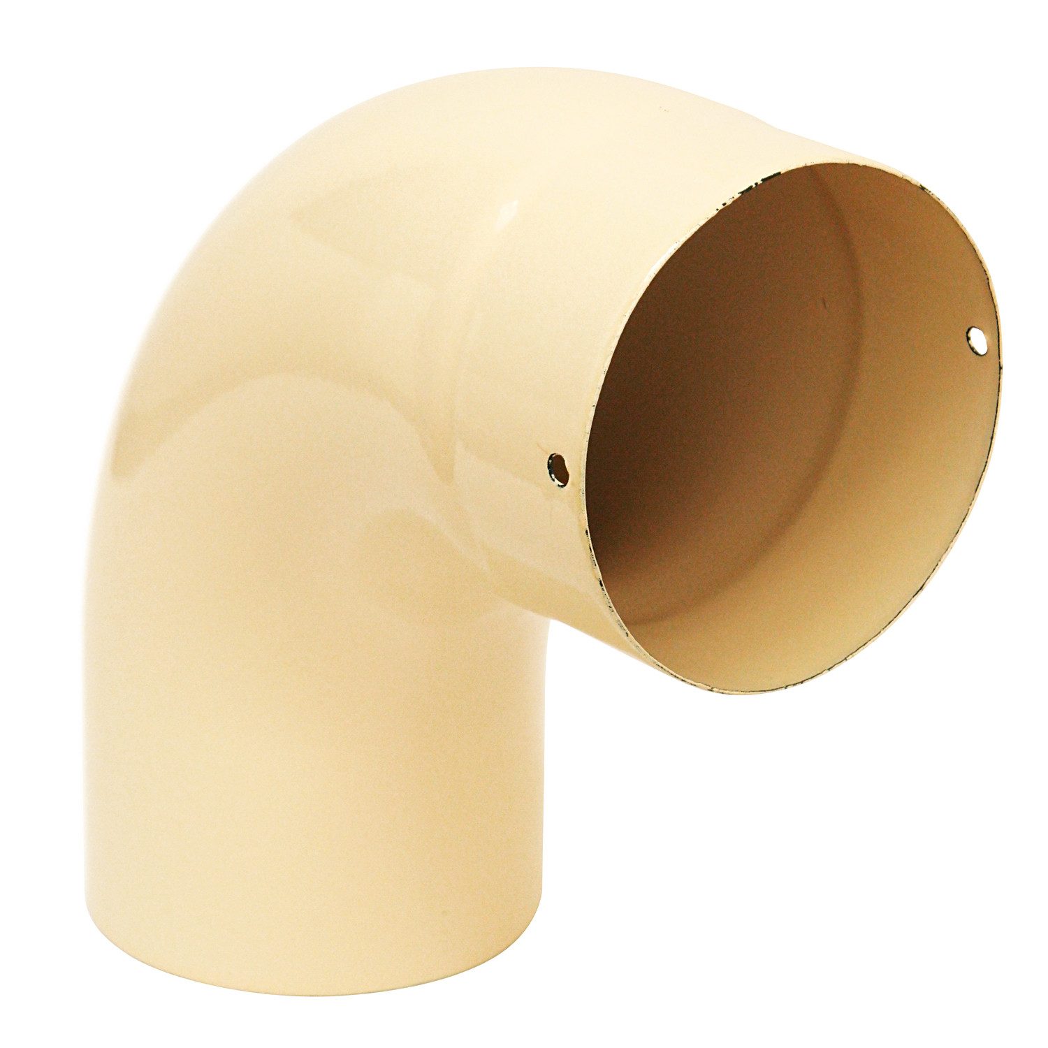 Raik Ofenrohr Raik bogen Ofenrohrbogen Emaille 130mm - 90° Bogen glatt Elfenbein, Bogen