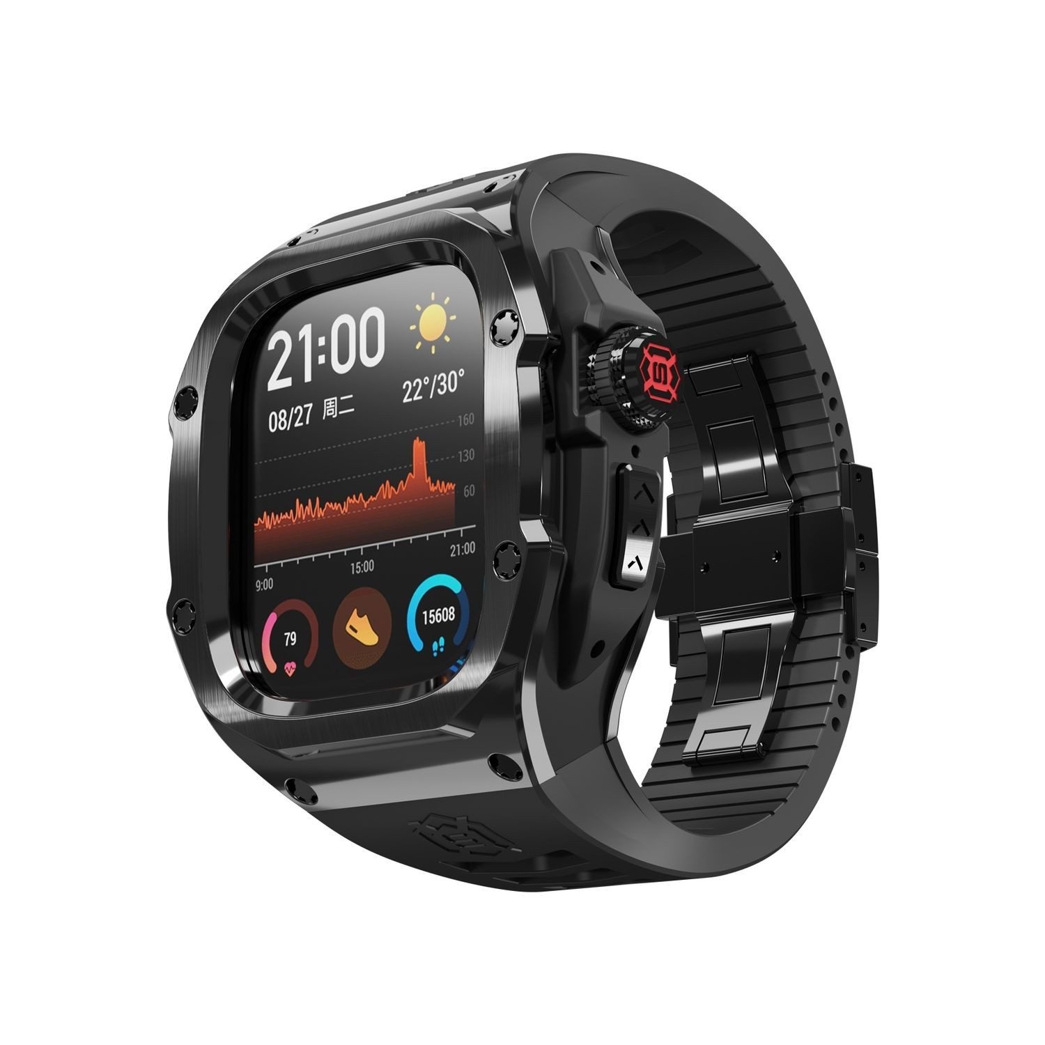 Smartwatch-Armband Für Apple Watch Ultra 2 / 1 49mm Silikon Armband Metall Gehäuse Hülle