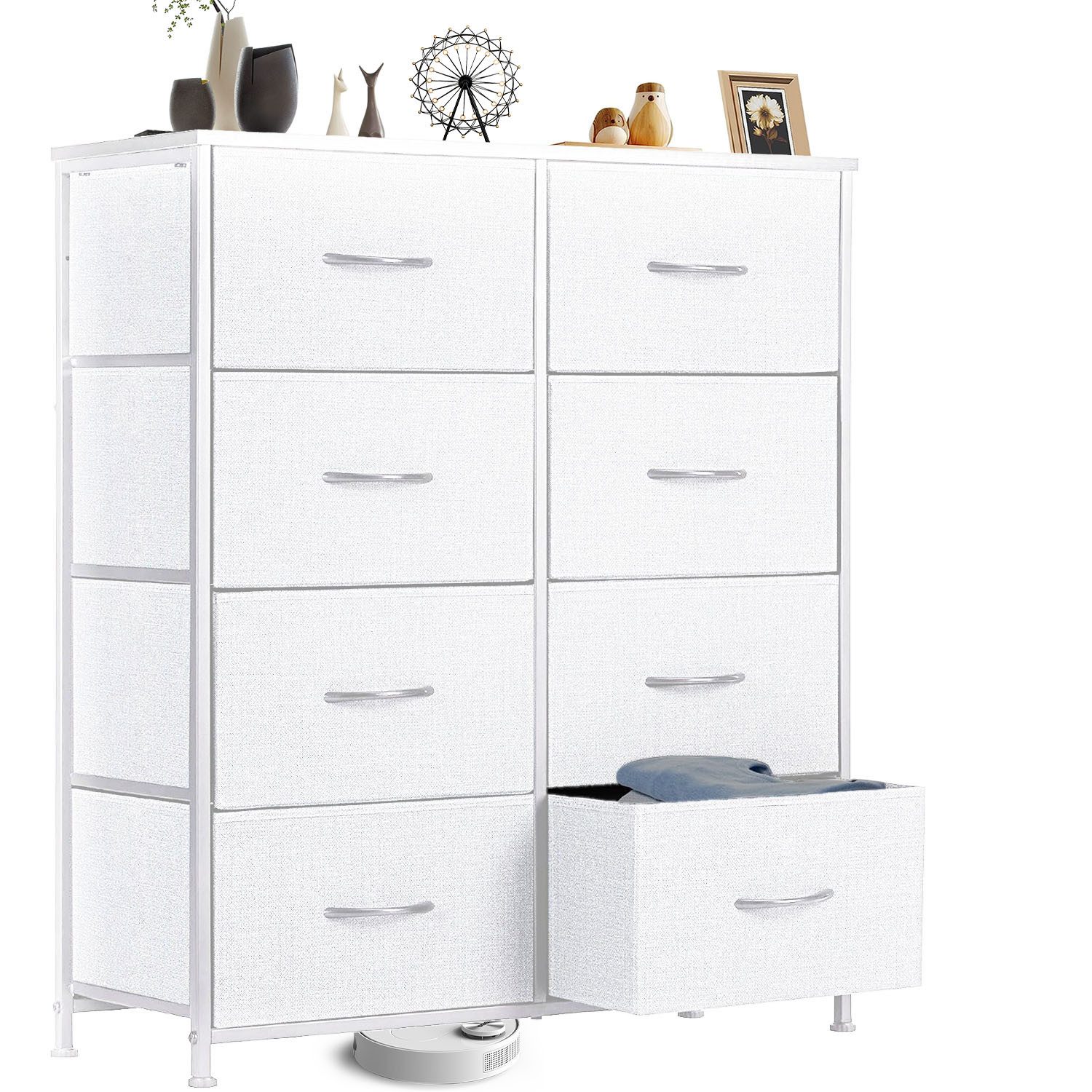 Schubkastenkommode Kommode mit 8 Schubladen, Schlafzimmer Stoffkommode Kleiderorganizer
