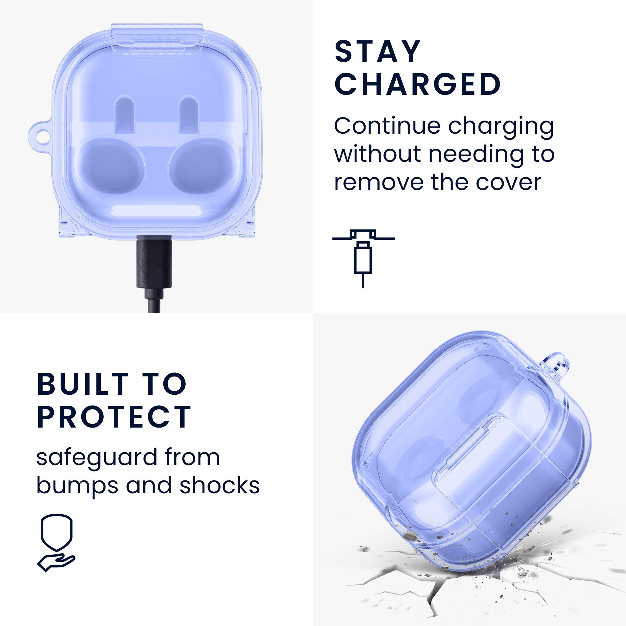 kwmobile Kopfhörer-Schutzhülle Kopfhörer Case fürSamsung Galaxy Buds 4 / Galaxy Buds 4 Pro Hülle, Headphones TPU Cover mit Standfunktion und Sicherheitsverschlu – Bild 4 von 5