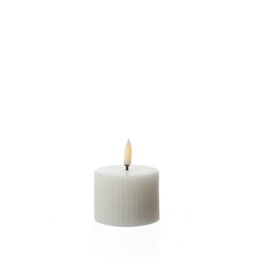 UYUNI Lighting LED-Kerze LED Mini Kerze Thea Uyuni mit Rillen Timer bis 400Std. D: 5,8cm weiß (1-tlg)