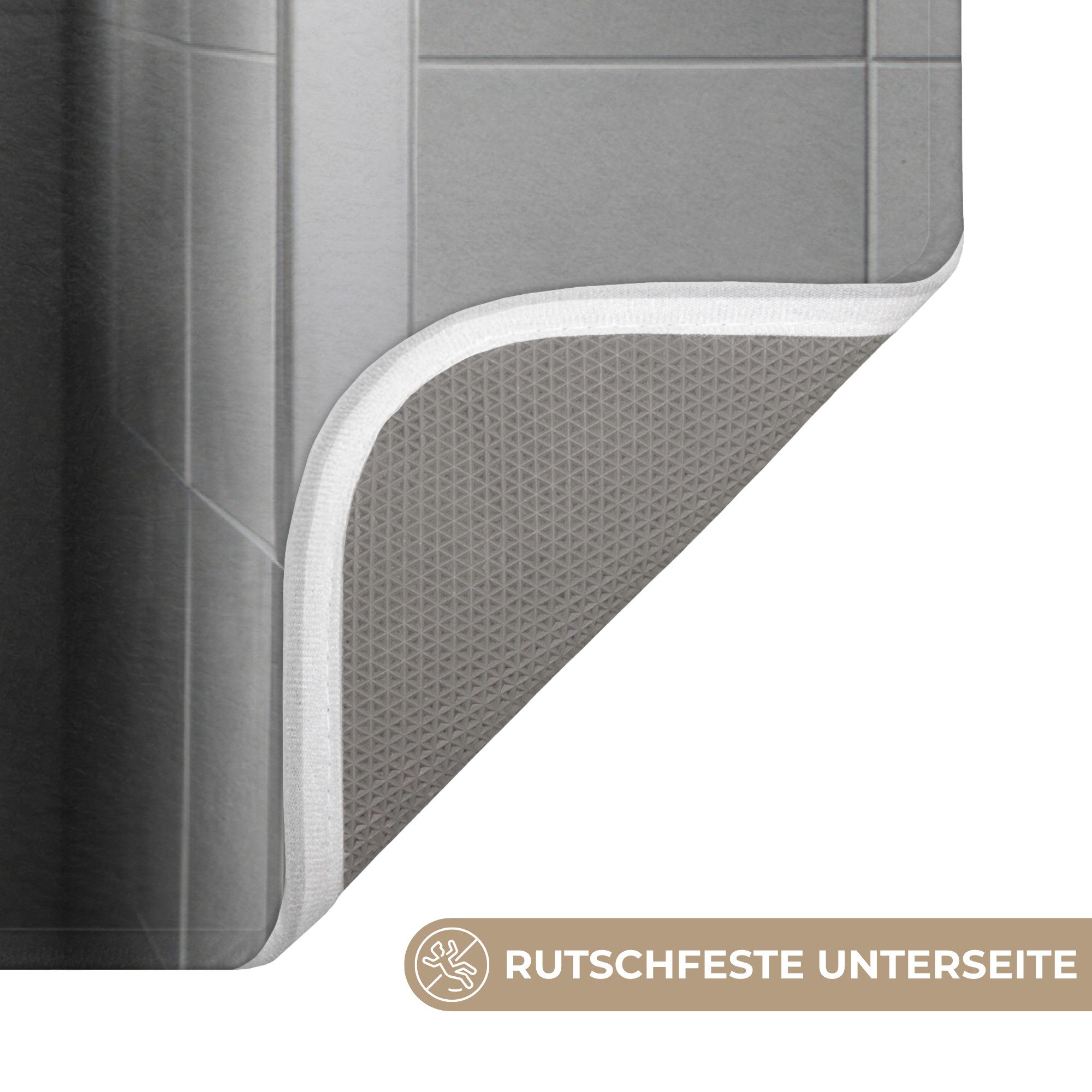 OnlyWow WC-Vorleger Taurus - Telefon - Toilette - Schwarz - Weiß, Höhe 10 mm, Polyester, Rechteckig, WC Teppich, Toilettenvorleger, Toilettenteppich, Badematte  – Bild 3 von 5