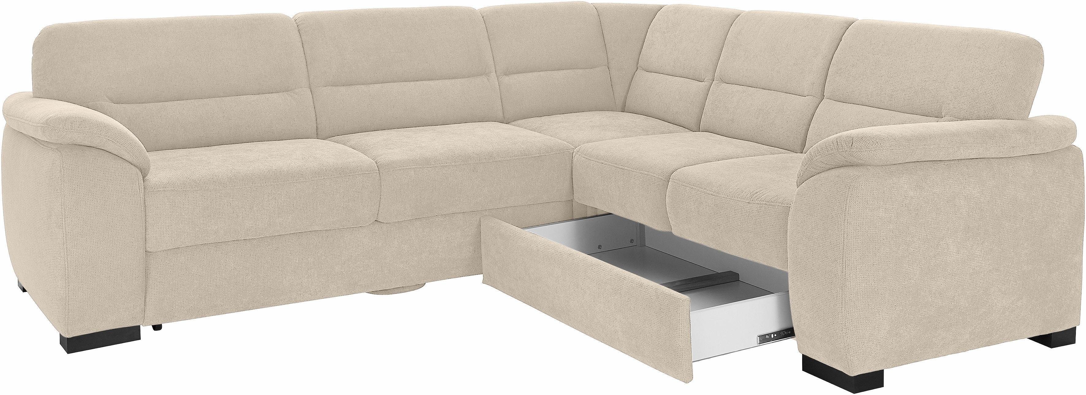 sit&more Ecksofa Montego L-Form, B: 255 cm, wahlweise mit Bettfunktion und Schubkasten