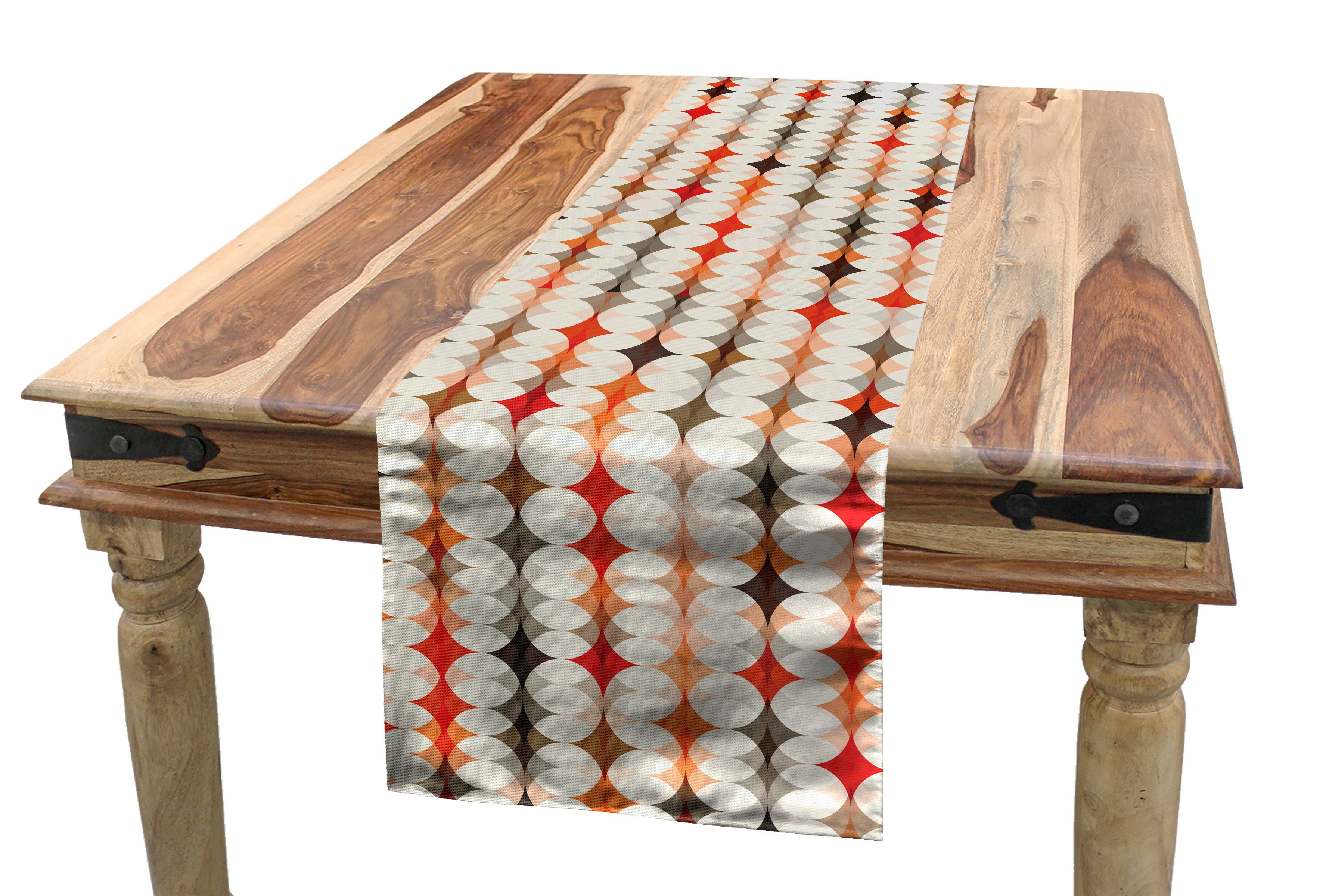 Abakuhaus Küche Tischläufer Rechteckiger Tischläufer, Esszimmer Dekorativer Oval Pattern Geometrisch Vintage