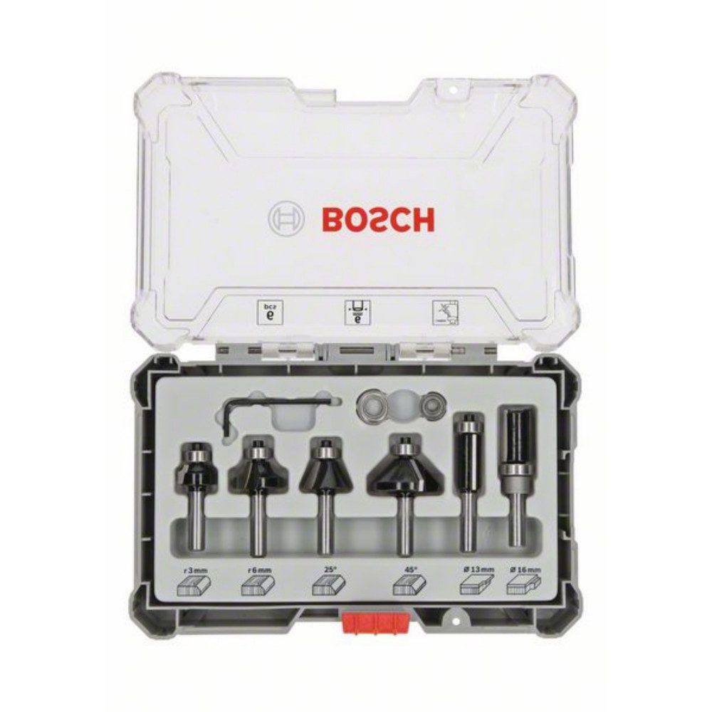 BOSCH Elektrowerkzeug-Set Bosch 6 tlg Trim&Edging Set für Holz und Verbundstoffe.