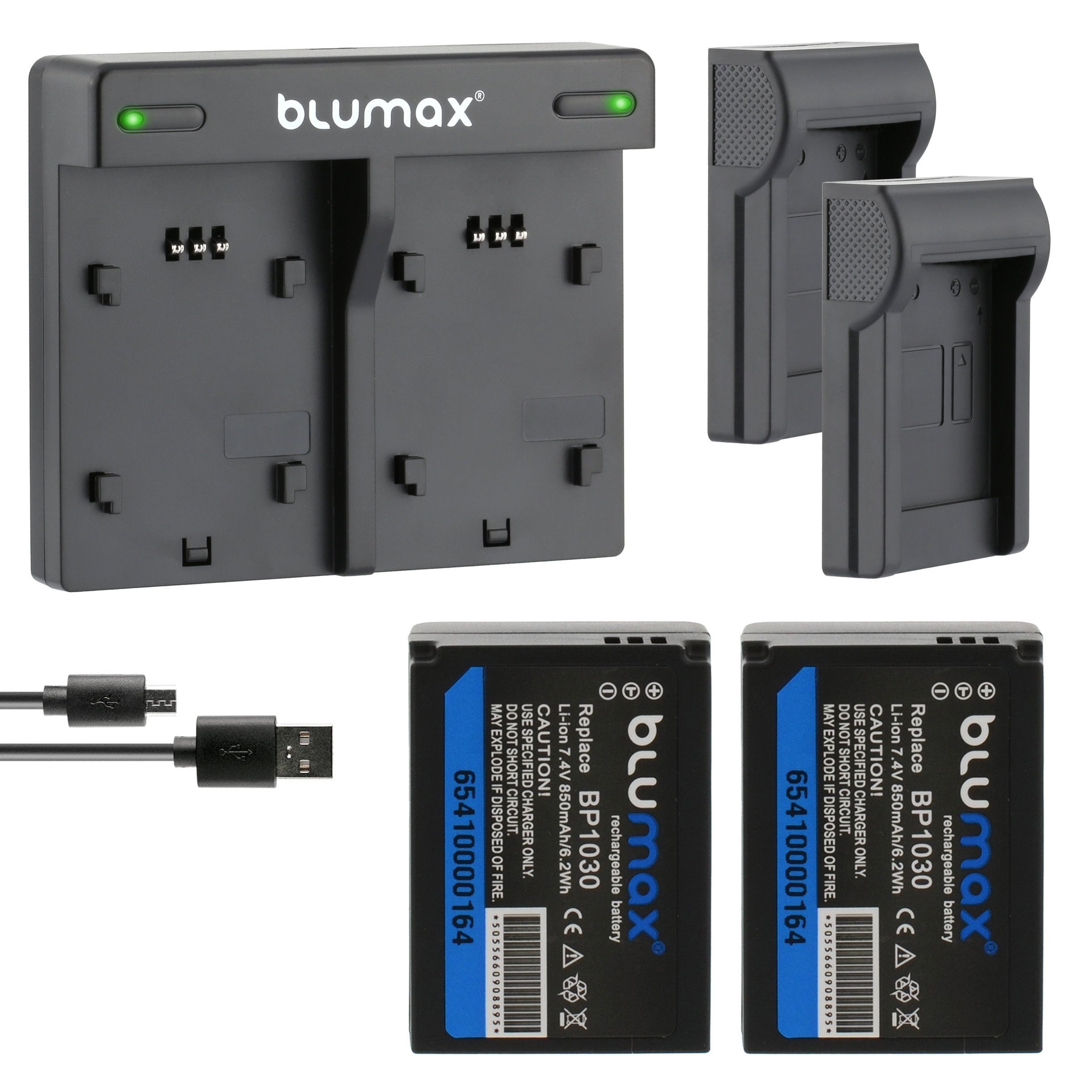 Blumax Set mit Lader für Samsung ED-BP1030 BP1130 850mAh Kamera-Akku | Kamera-Akkus