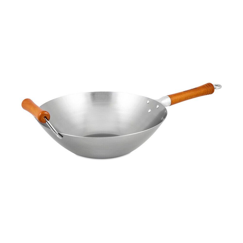 KEN HOM Wok Wok 32 cm Excellence silber, (1-tlg), Wok, Ø32cm, Karbonstahl, silber