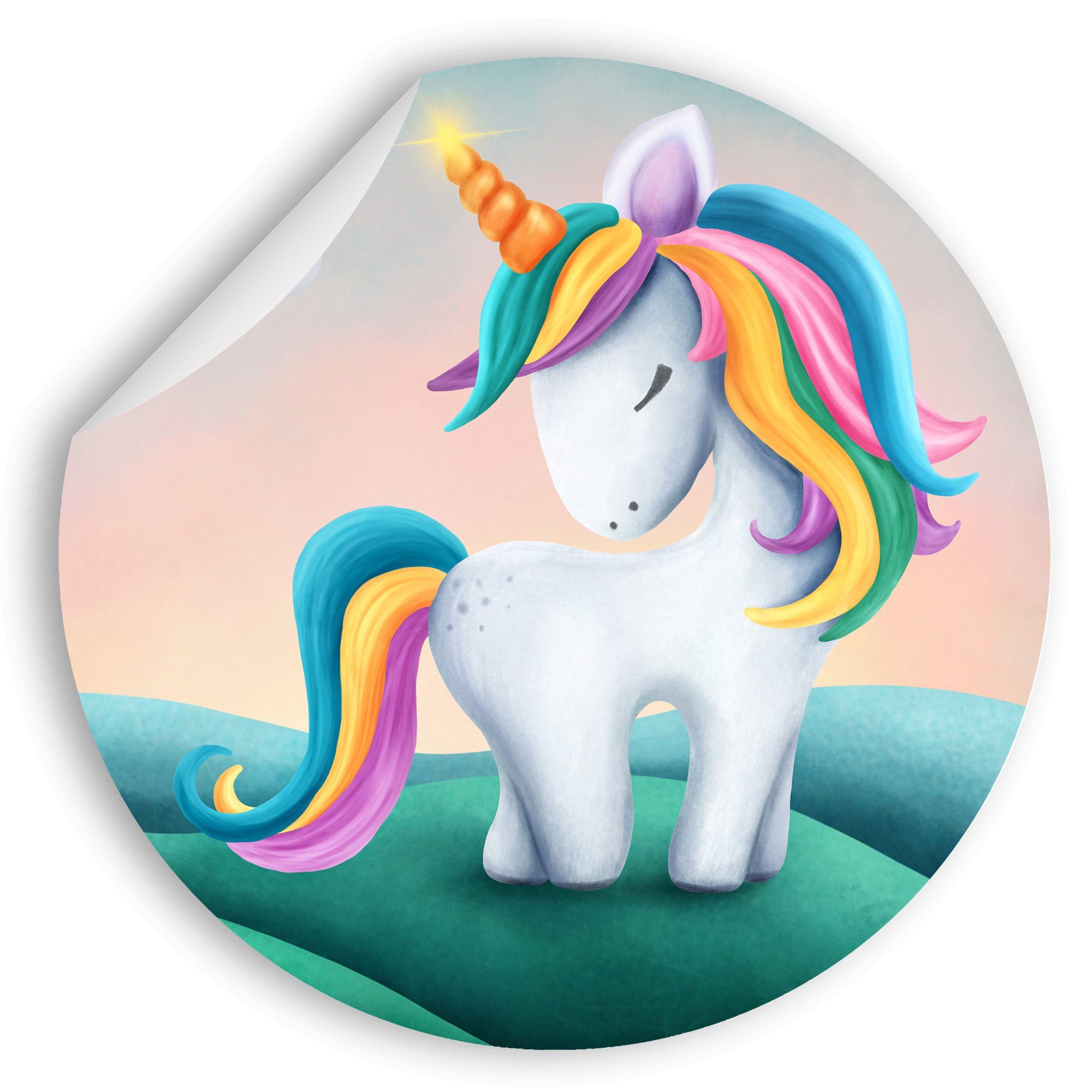 WallSpirit Wandtattoo Einhorn, Selbstklebend, rückstandslos abziehbar