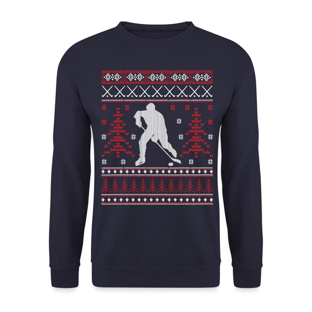 Sweatshirt Eishockey Ugly Christmas Sweater Weihnachten Unisex Pullover