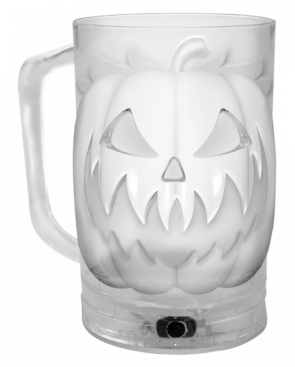 Halloween für Bierkrug Kunststoff Dekofigur Horror-Shop Kürbis LED